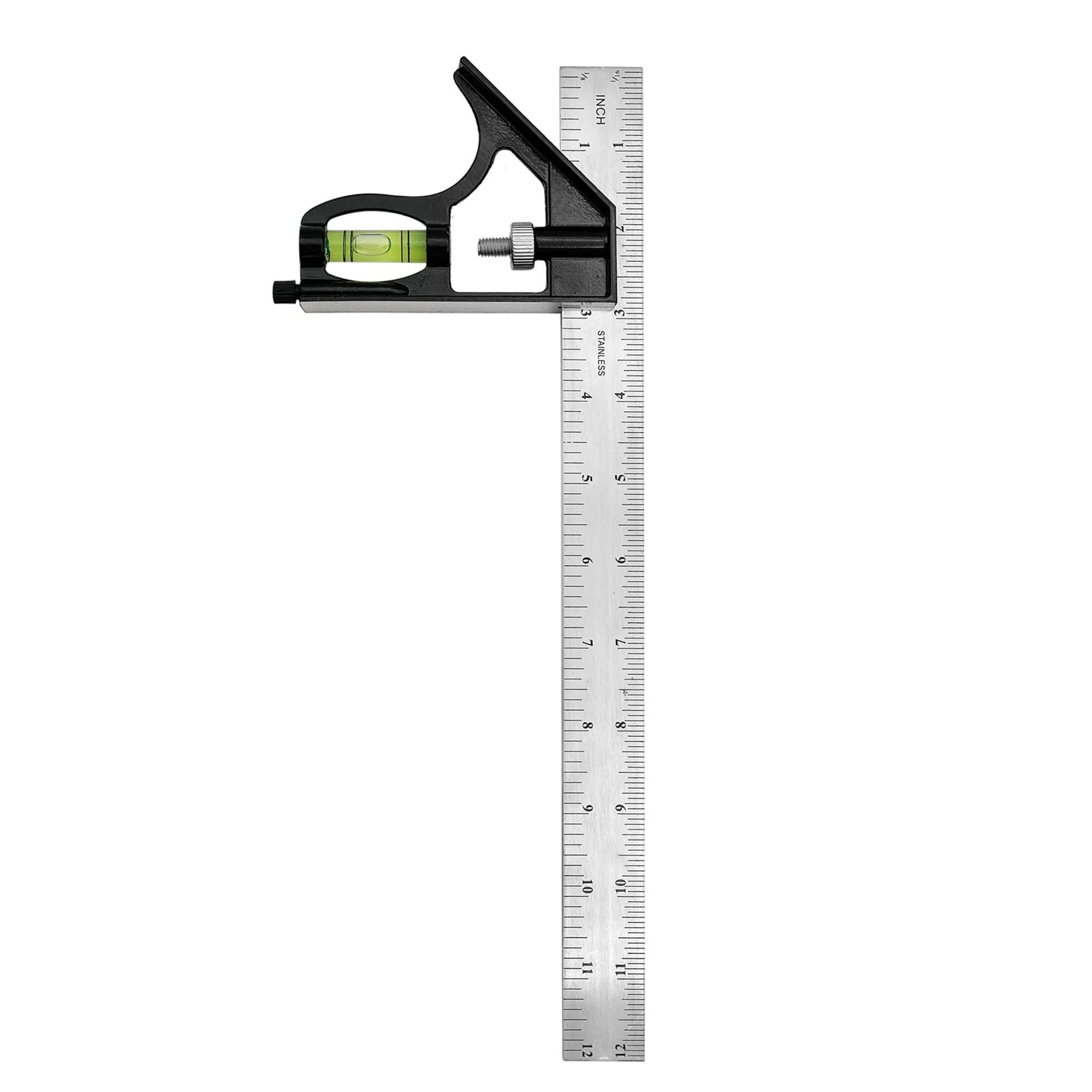 12" Heavy Duty Combination Square - Precise 45-90 Degree Marking for Carpentry & Woodworking