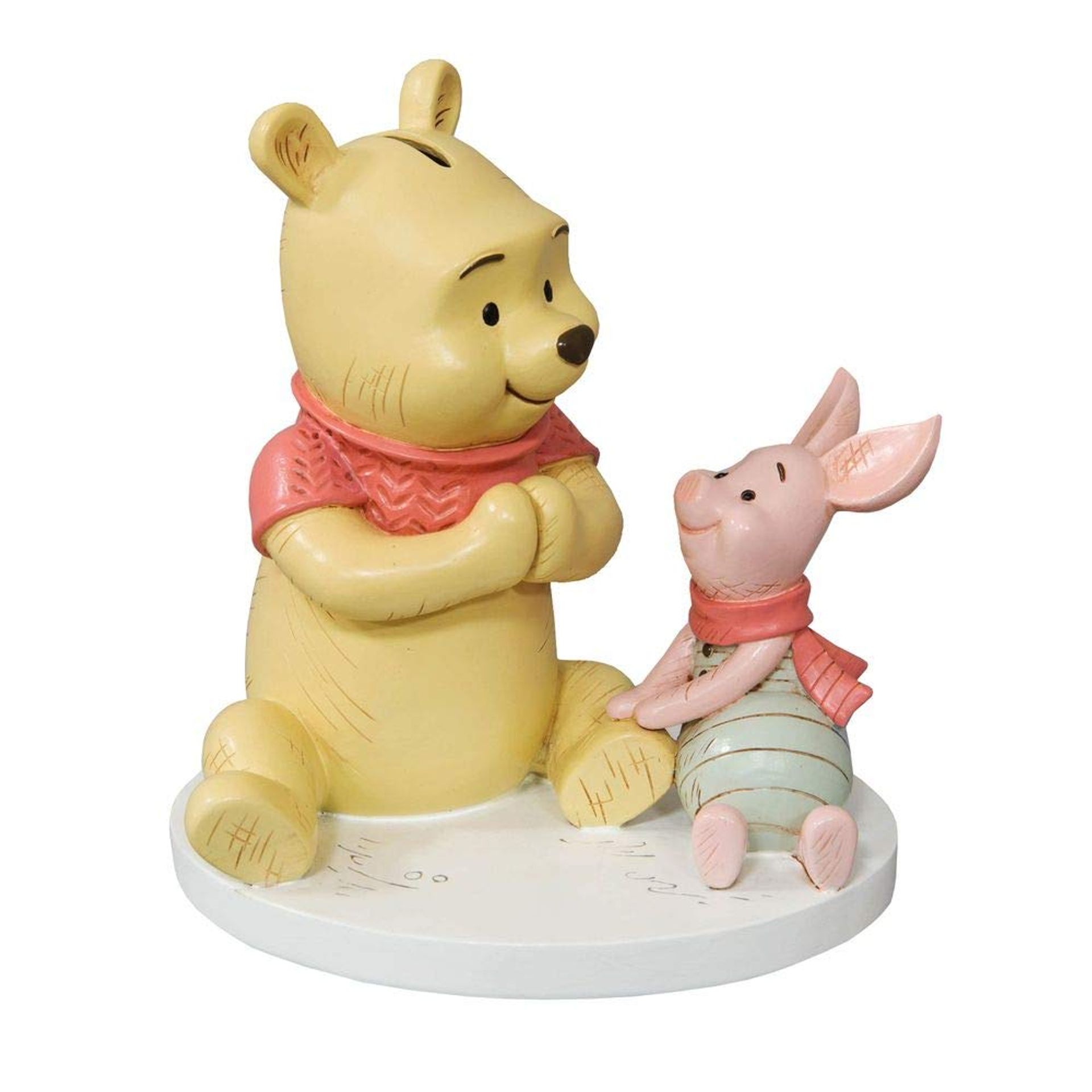 Winnie the Pooh & Piglet Money Box Bank Nursery Baby Christening Gift - Multicolour 16x15.5x11.5cm