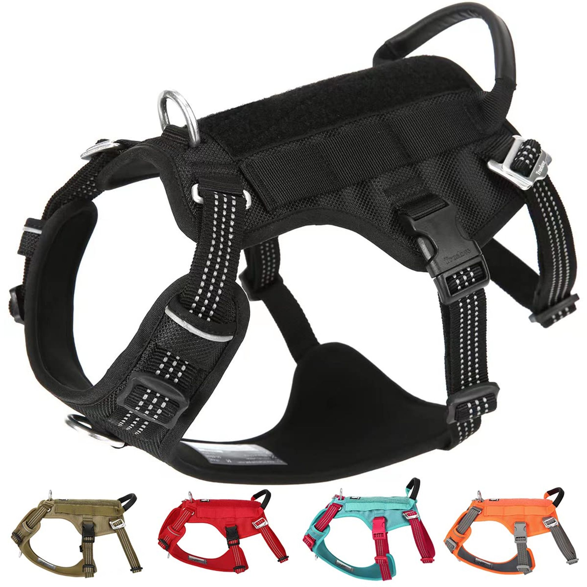 Escape Proof No-Pull Dog Harness with Reflective Straps & Handle for Safe Outdoor Training & Walking
