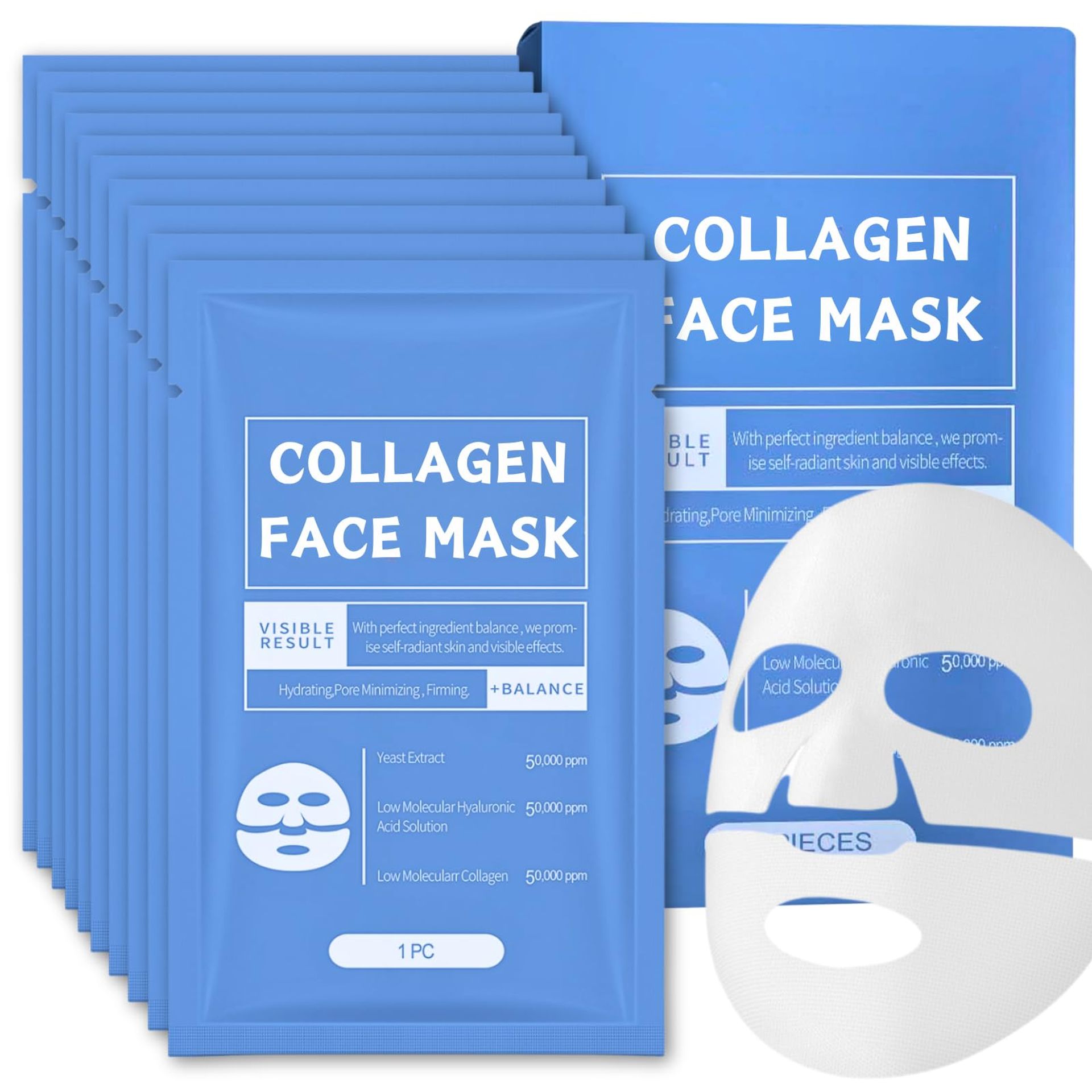 6PCS Bio Deep Collagen Face Mask - Overnight Hydration & Anti-Ageing Glow for Youthful Skin