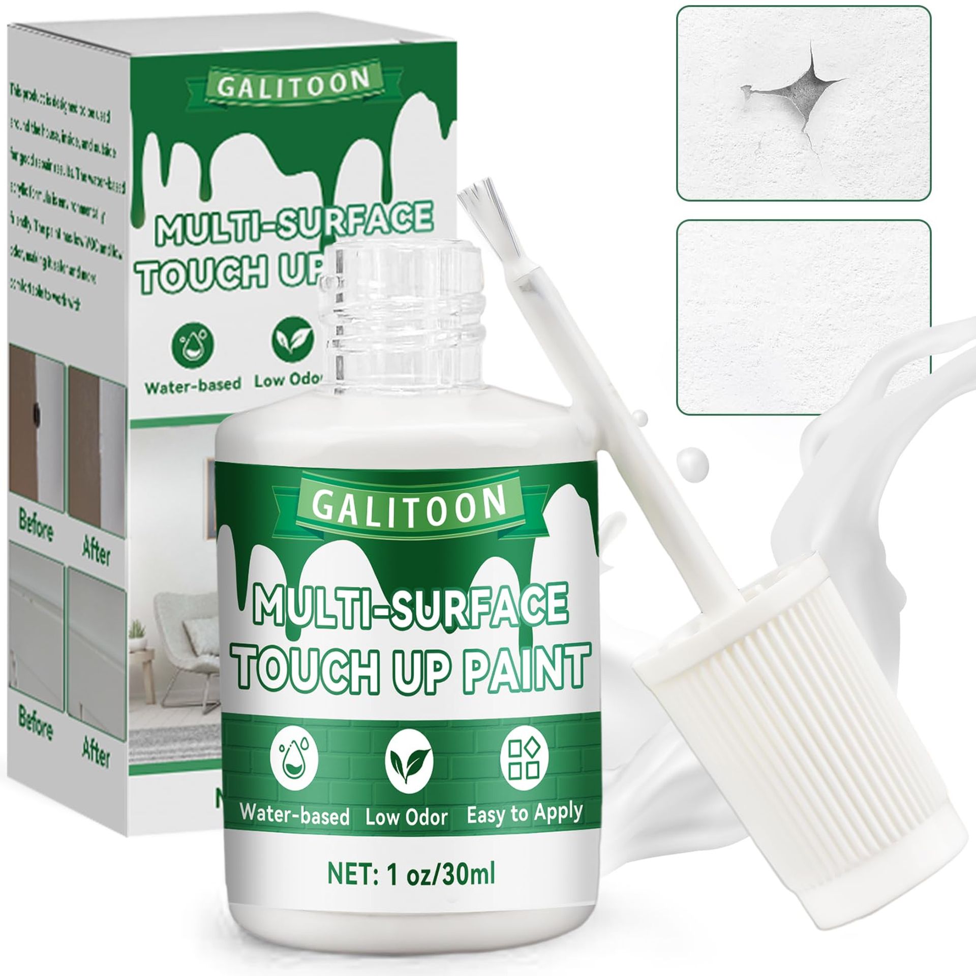 White Paint Touch Up Paint Pen, White Paint for Walls, Bath Paint Repairs Door, Cabinet, White Enamel Touch Up Paint, Paint Enamel Wall Paint 30ML