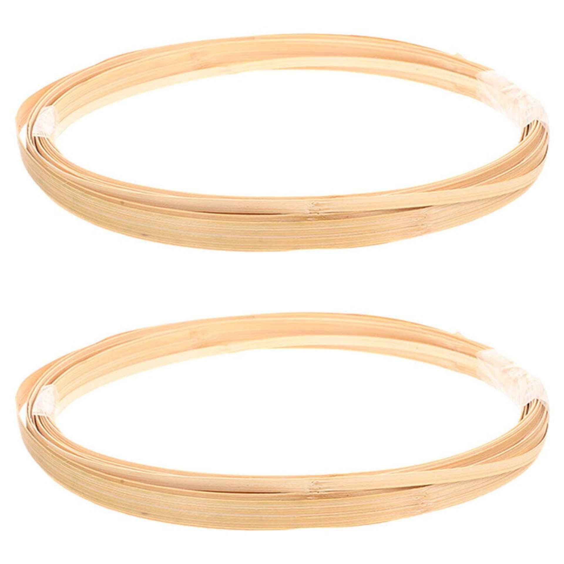 Bamboo Strips for Basket Weaving - 2 Bundles, 6m Total, Yellow, 0.5cm & 0.6cm Wide, Perfect for DIY Crafts & Wedding Decor