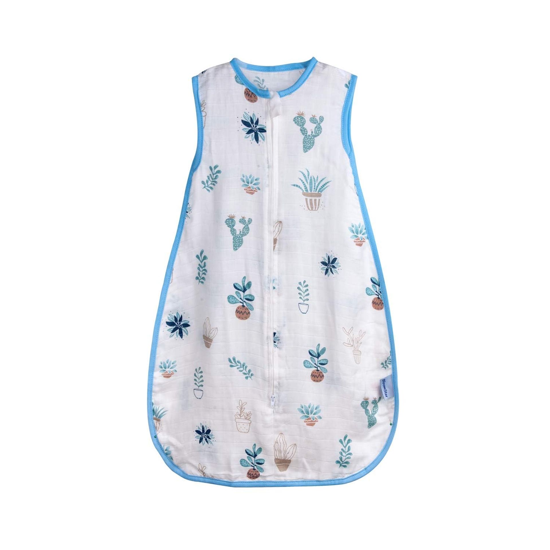 Baby Muslin Sleepsack 100% Cotton Breathable Wearable Blanket 2-Way Zip - Night Blooming M 12-24 Months