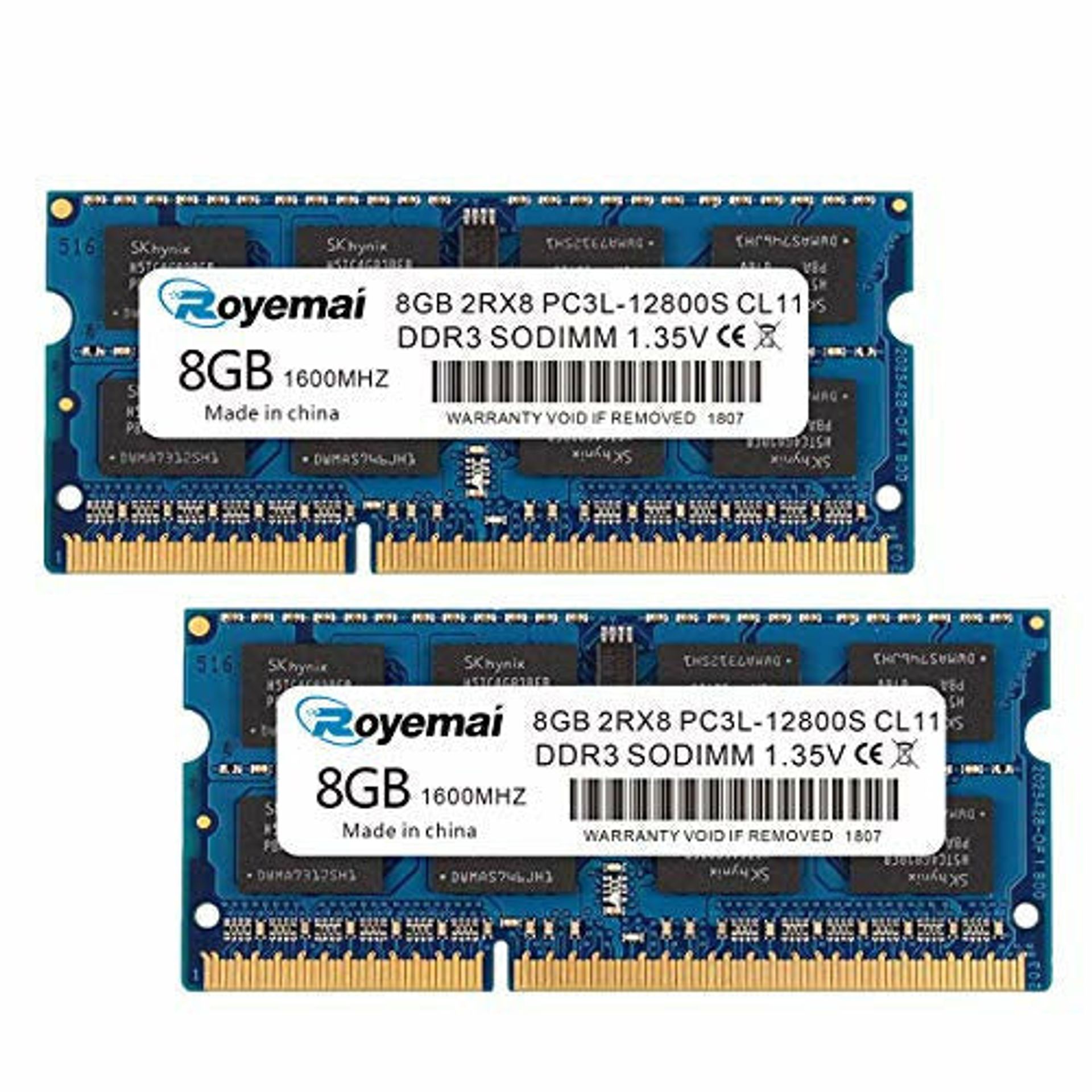 ROYEMAI 8GB DDR3 / DDR3L 1600 MHz Sodimm 2RX8 PC3L/ PC3-12800
