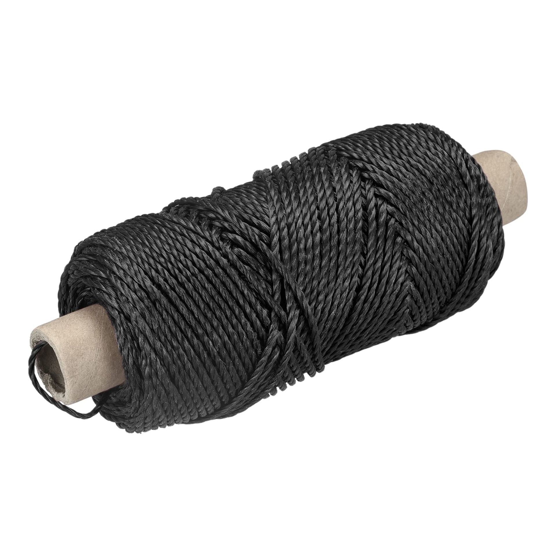 sourcing map Twisted Mason Line Nylon Twine String Cord Black 100M/109 Yard 3MM Dia for Netting, Landscaping, Home Improvement, DIY Projects, Crafting, Masonry, Gardening