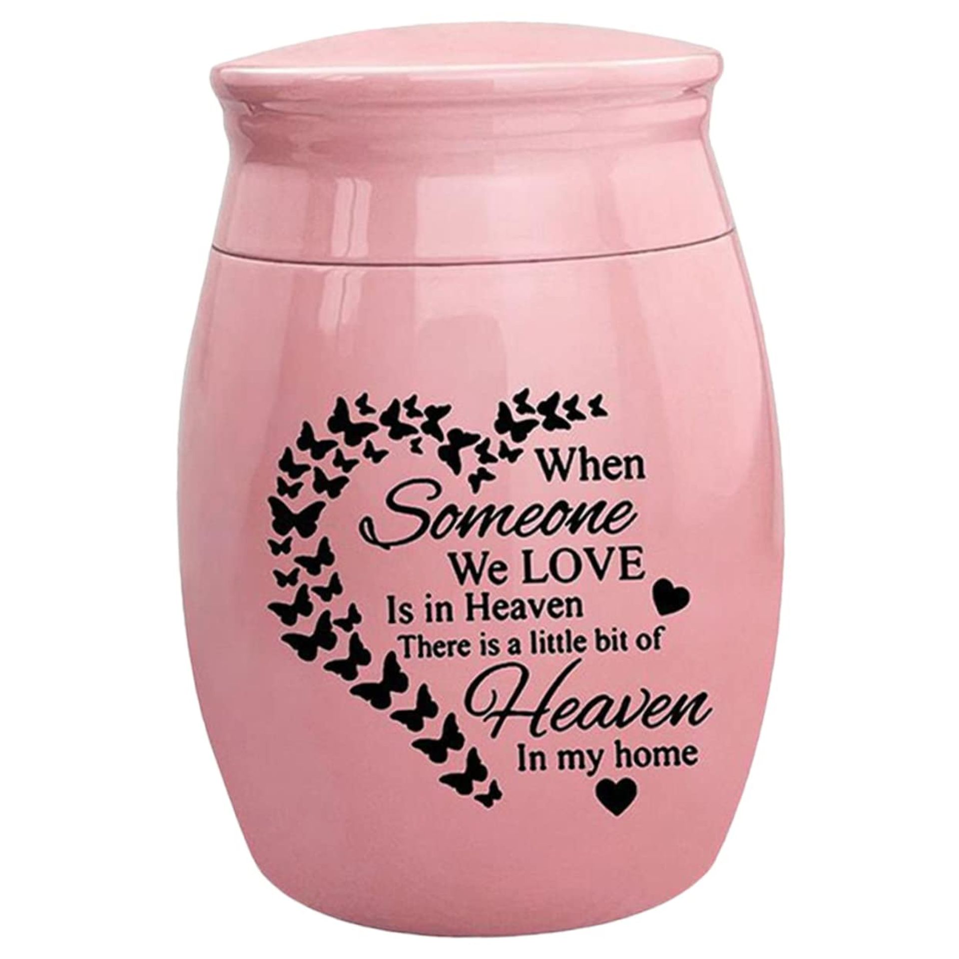 RORPOIR Stainless Steel Small Keepsake Urn for Human and Pet Ashes, Pink Mini Memorial Ashes Holder, Sealed and Waterproof Ashes Storage Container for Home, Travel, and Pets