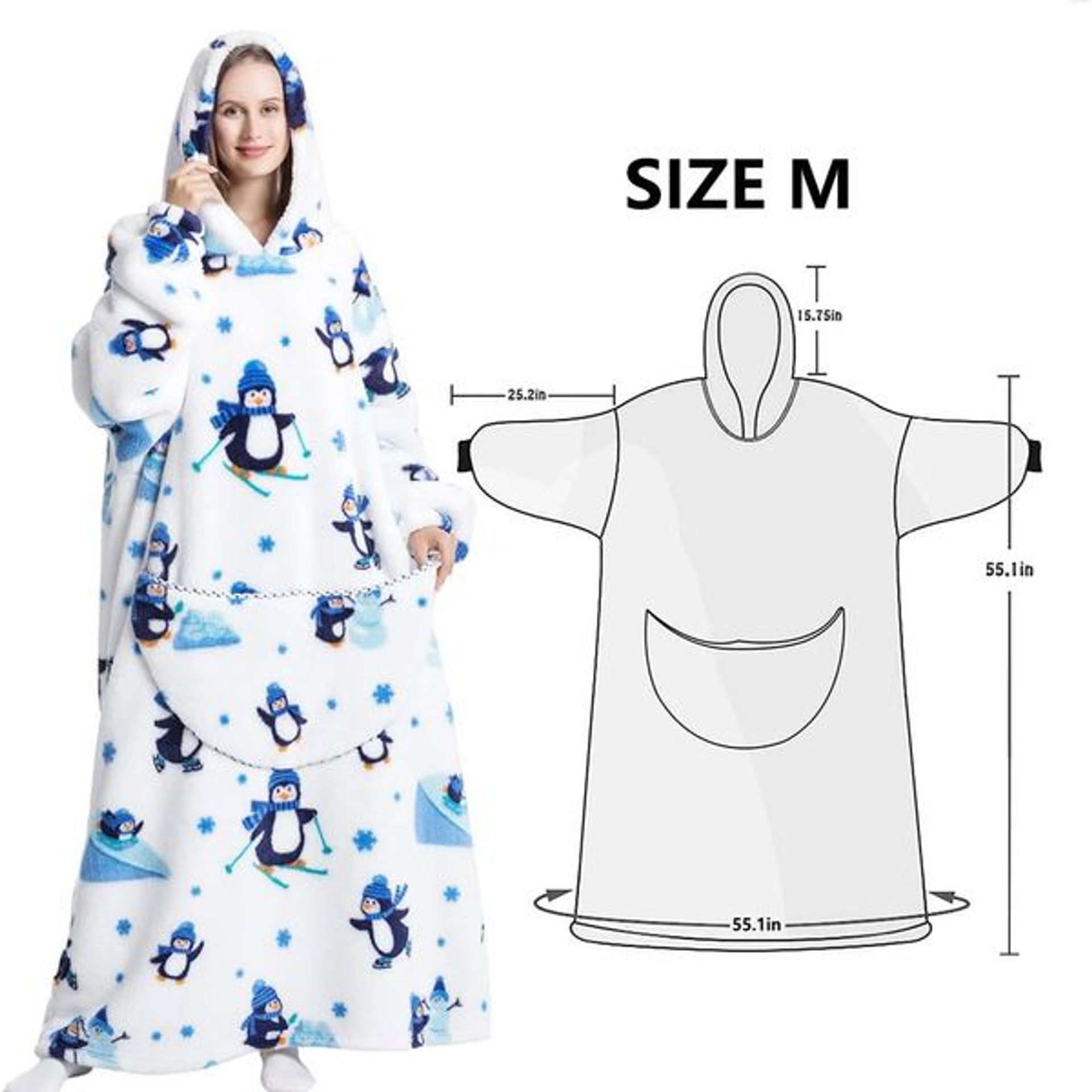 JOREAY Coperta Indossabile Con Cappuccio Oversize Extra Lunga: Felpa Gigante In Pile Morbido Per Donne E Uomini – Perfetta Per L'Inverno - 3