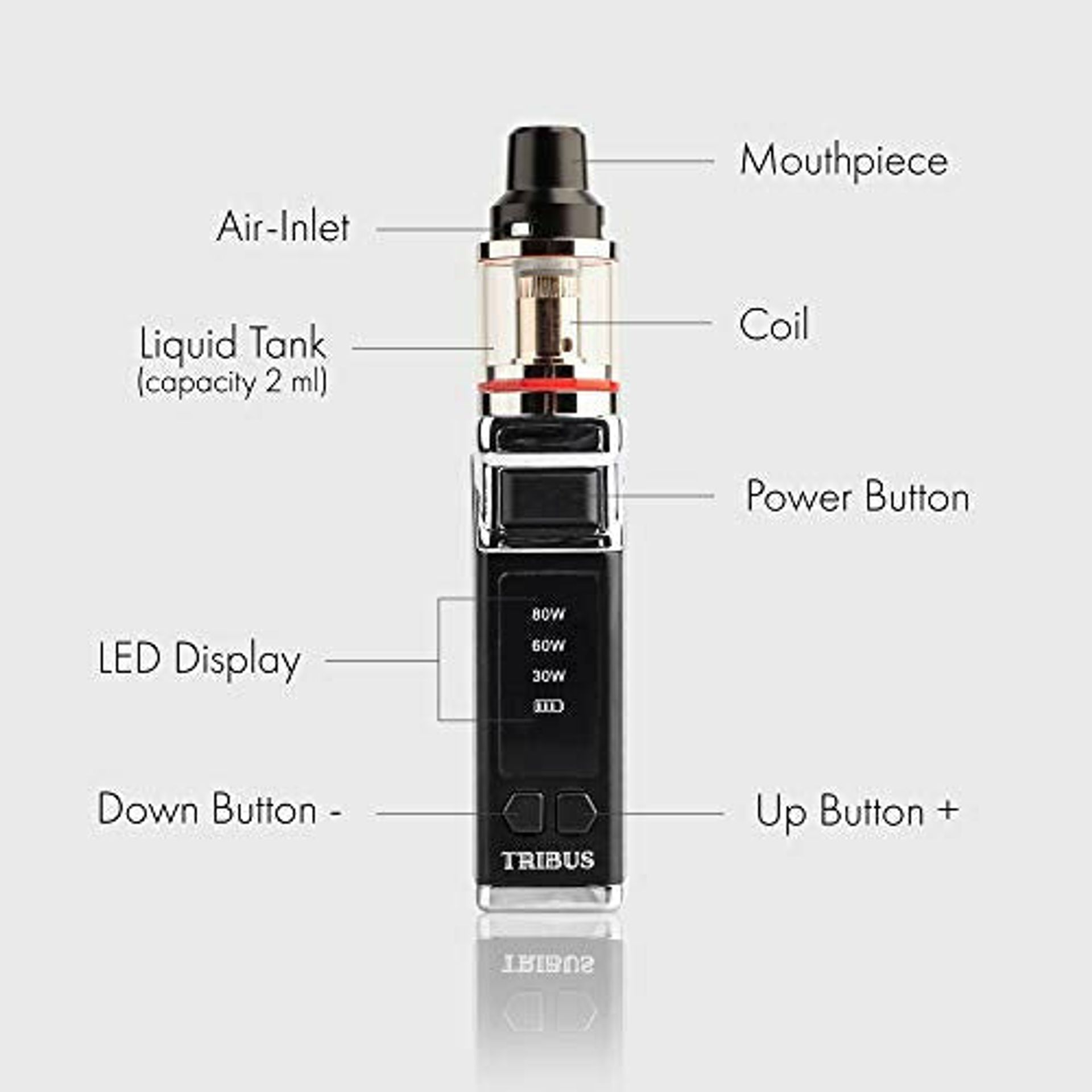 Tribus Vape E Cigarette Starter Kit Stainless Steel Box Mode Vape Pen Led