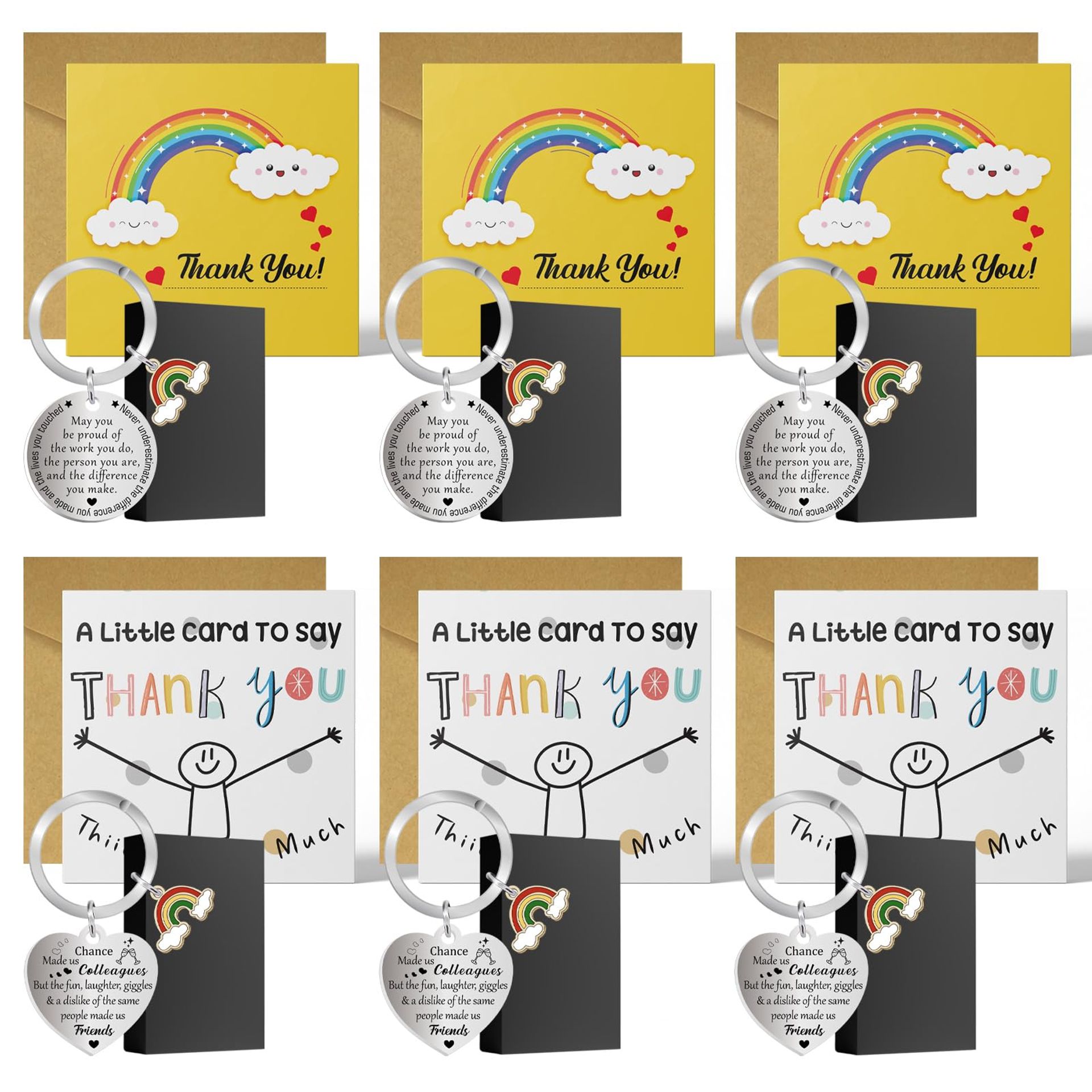 Thank You Gifts for Colleagues, Leaving Gifts for Colleagues Women Men, Thank You Keyring, Work Bestie Gifts, Thank You Cards with Envelopes Christmas Colleagues Presents