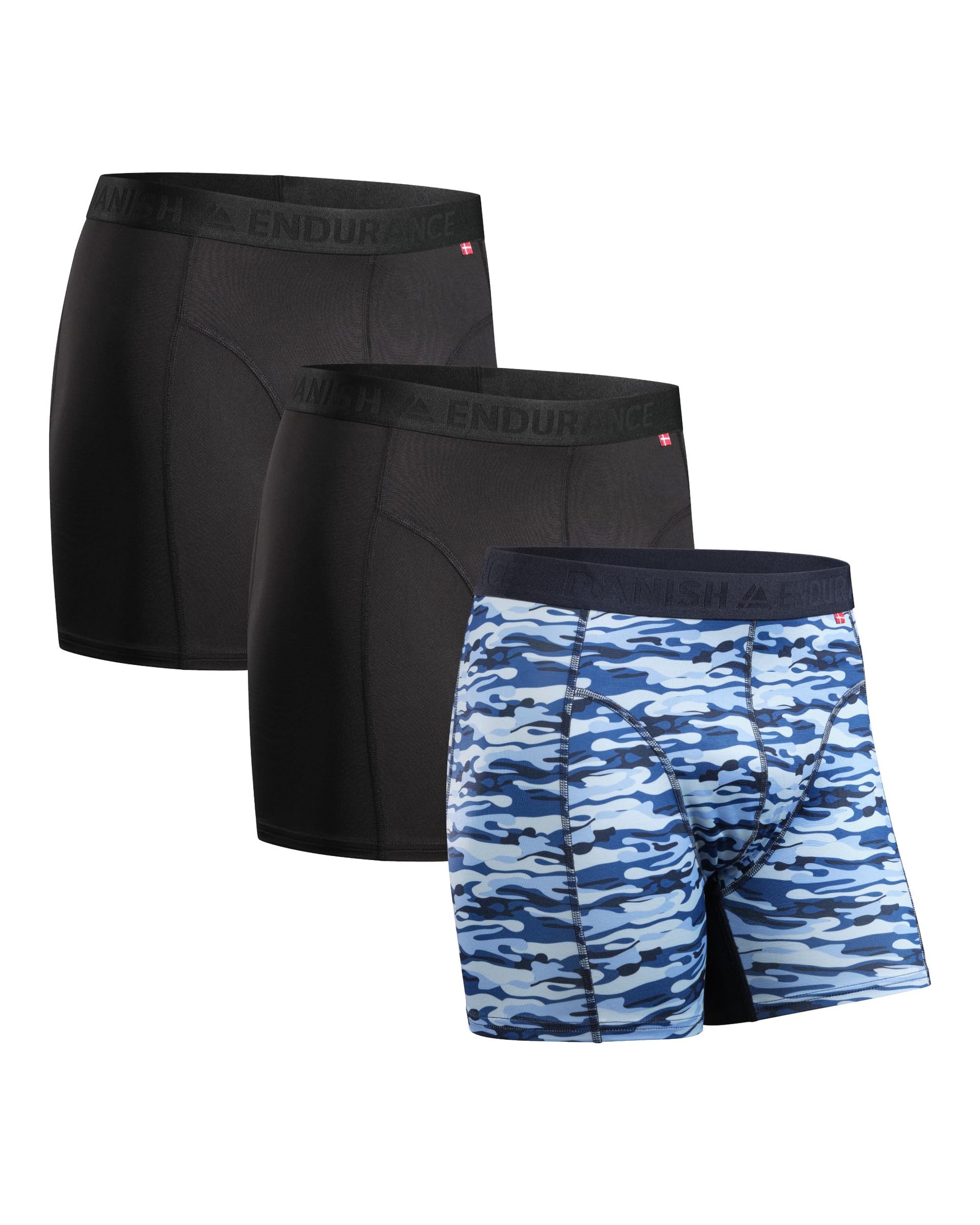 Men's Sports Boxers 3 Pack Anti-Chafing Breathable Long Leg Underwear - Multicolour Medium