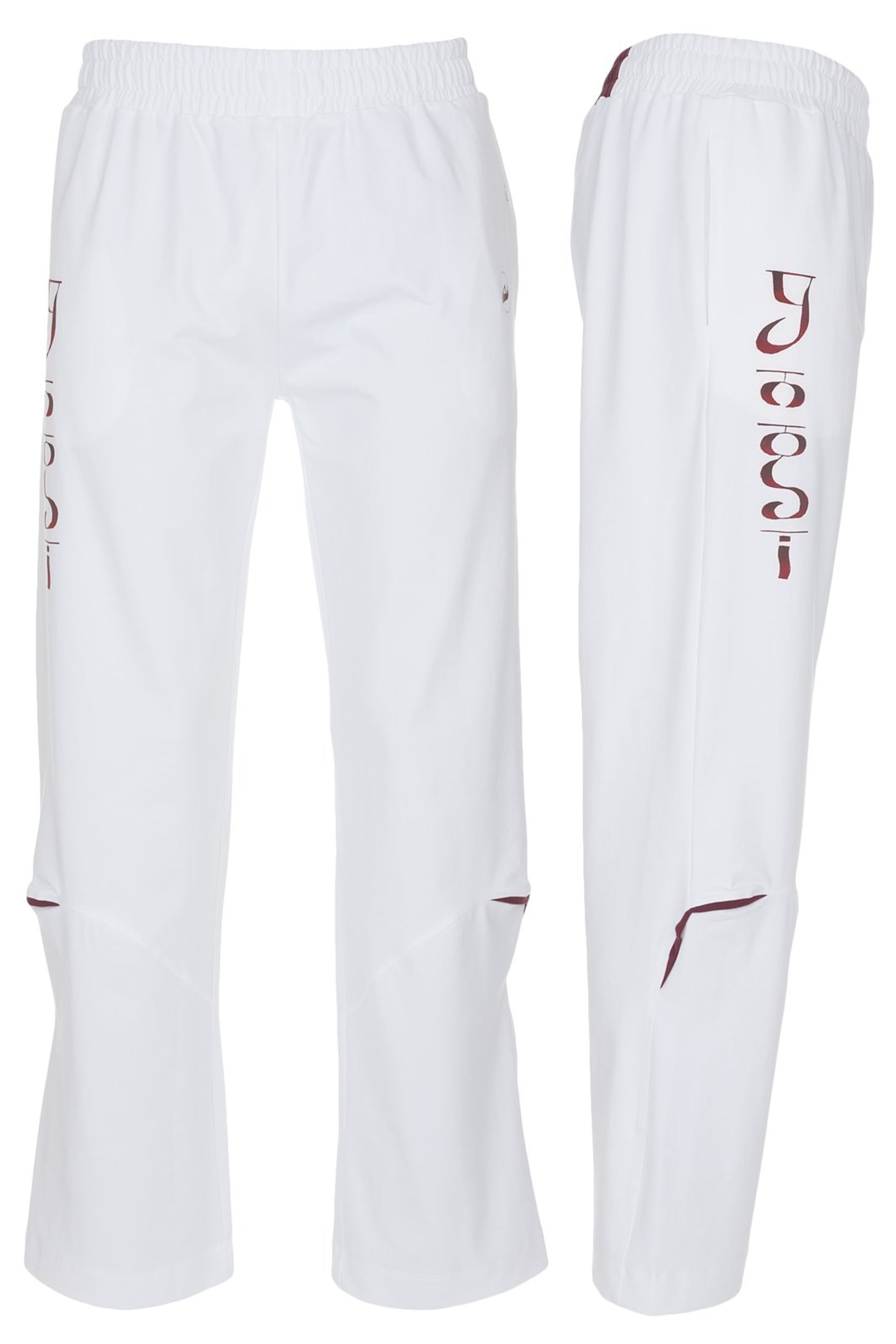 Men's Yoga Practice Pants Soft Cotton Lycra Stretch Comfort Fit with Pockets - White S/M