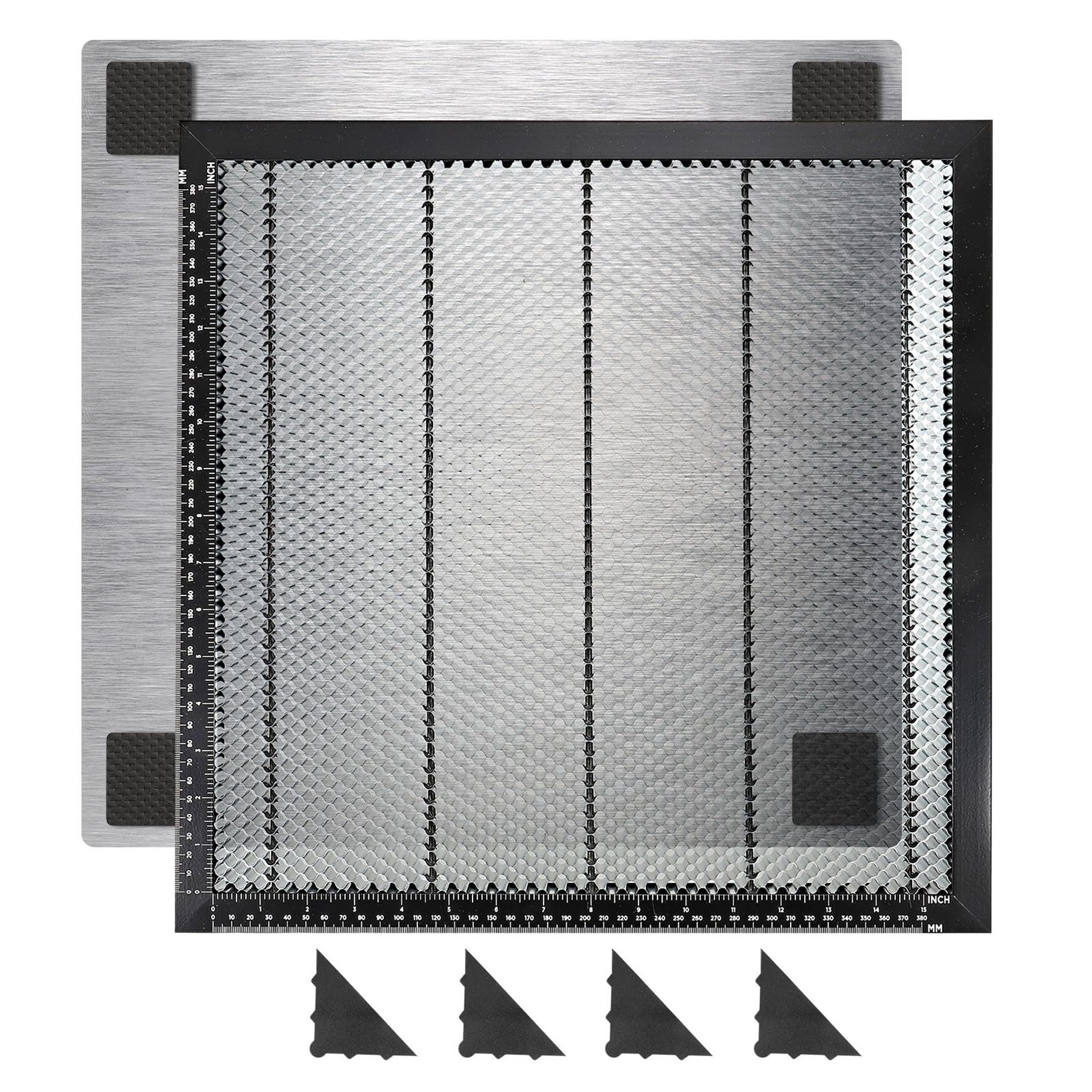 Honeycomb Laser Cutting Bed with Metal Base & Measurement Markers - 440x440mm