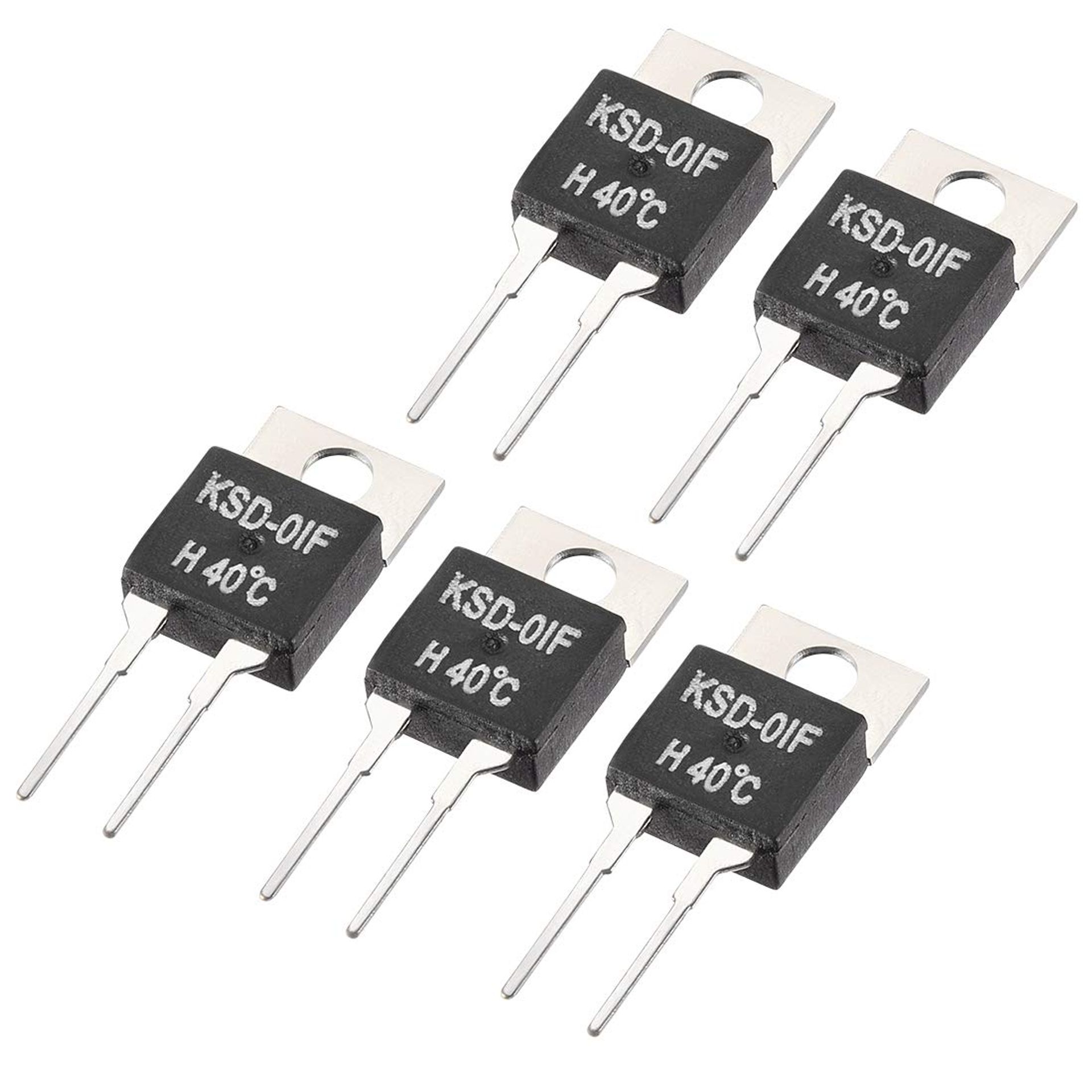 sourcing map Normally Open Temperature Switch, KSD-01F Thermal Switch Thermostat Temperature Controller 40℃ N.O 5pcs