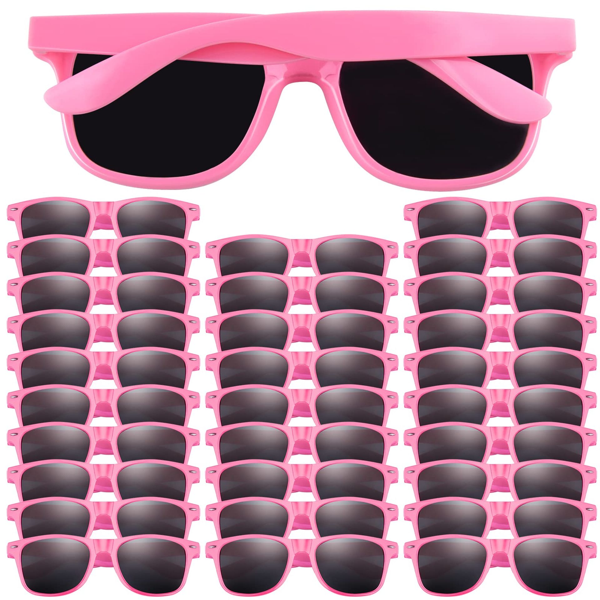 Kids Party Sunglasses 30 Pack UV400 Protection Polypropylene Frames Birthday Favours & Summer Toys - Pink One Size