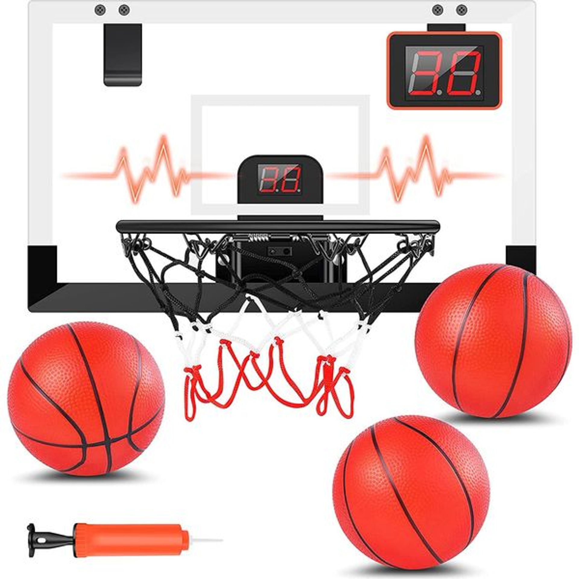 STAY GENT Enfant Panier Basket Interieur avec Plusieurs Couleurs LED Scoreur Automatique et 4 Ballons, Mini Panier de Basket pour Chambre Maison Bureau Jeux Cadeaux pour 3 7 8 9 10 Ans