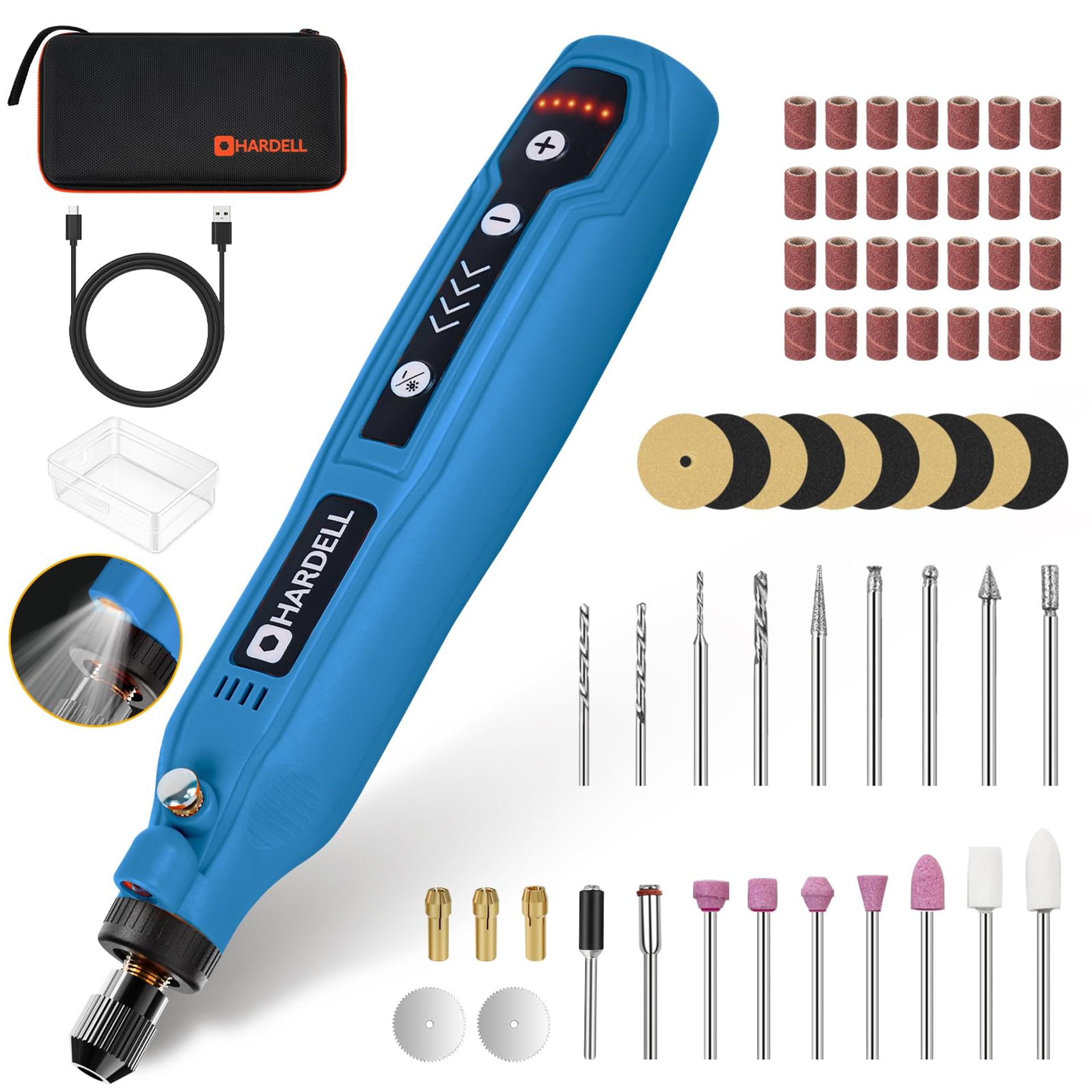 Mini Cordless Rotary Tool 3.7V 5-Speed Kit with 111 Accessories for Sanding, Polishing, Drilling & Engraving - Pink 111pcs