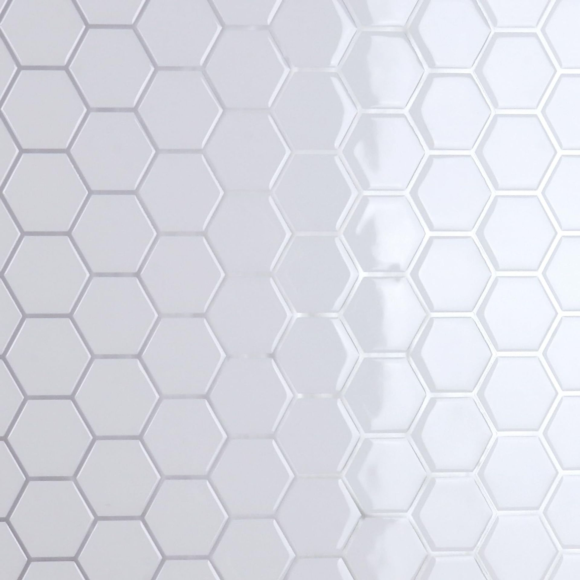 Peel and Stick Hexagon Wall Tiles Waterproof Splashback 16 Pcs for Kitchen Bathroom Fireplace - White 16 Pcs