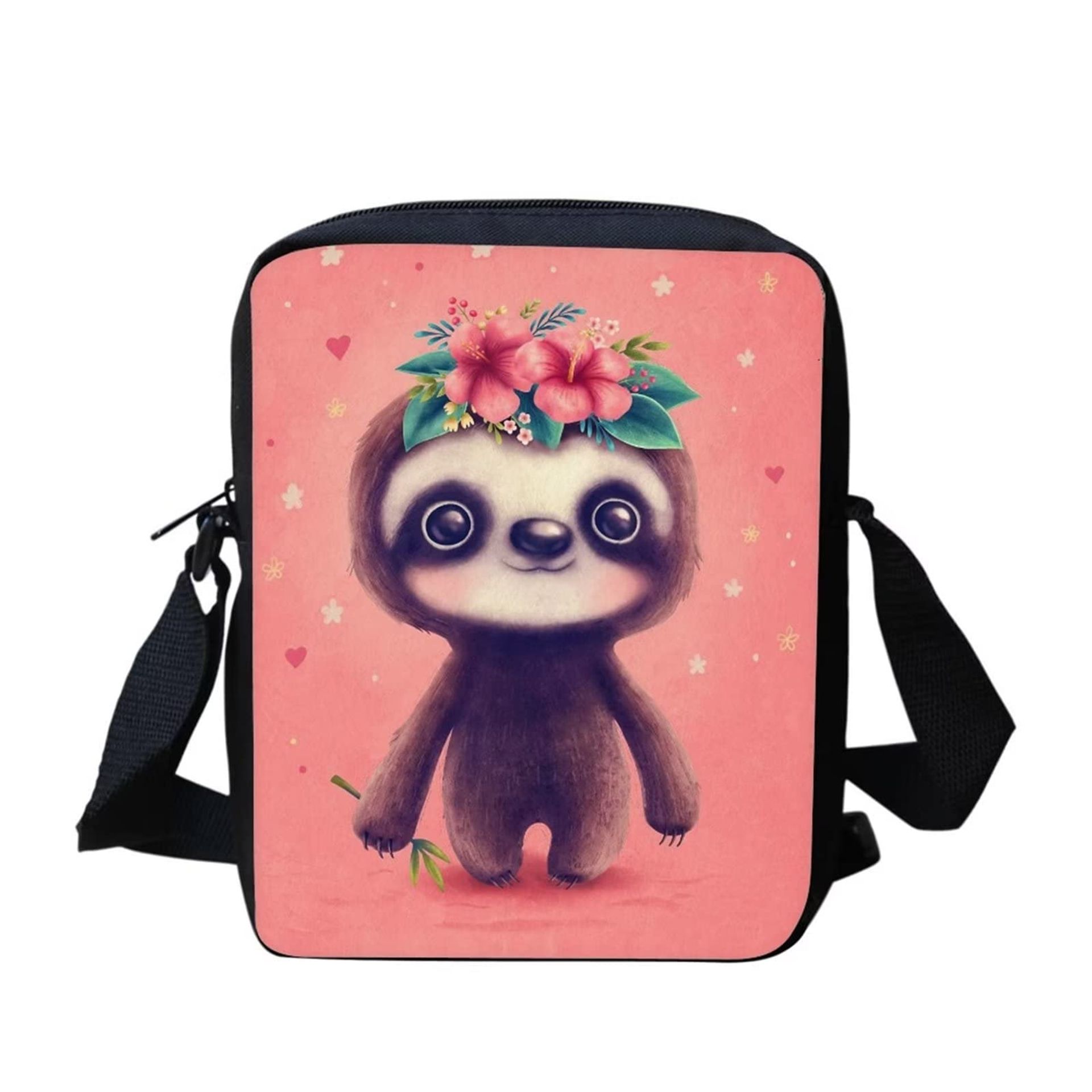 Cute Sloth Pink Small Crossbody Purse for Women & Teens - Perfect Travel Handbag