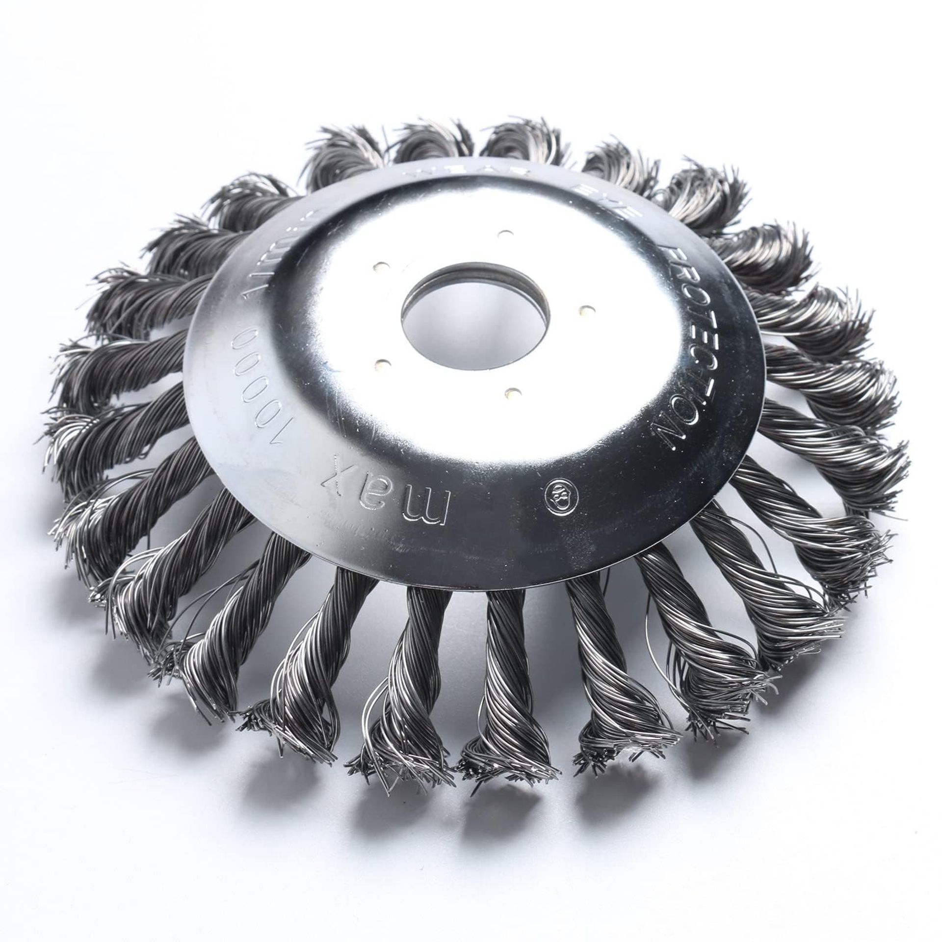 Grass Trimmer Head Brush Cutter - Knotted Steel Wire Wheel for Lawn Mower & Weed Cutting