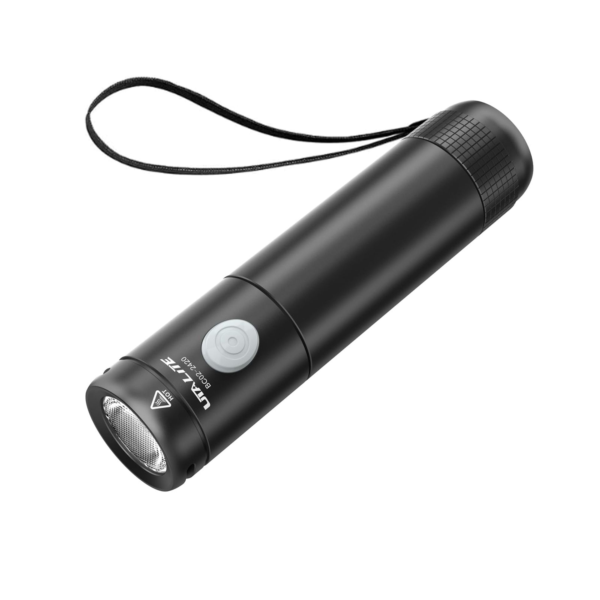 Rechargeable LED Torch 750 Lumen Flashlight 6 Lighting Modes Waterproof 2600mAh for Camping and Emergency - Black Small
