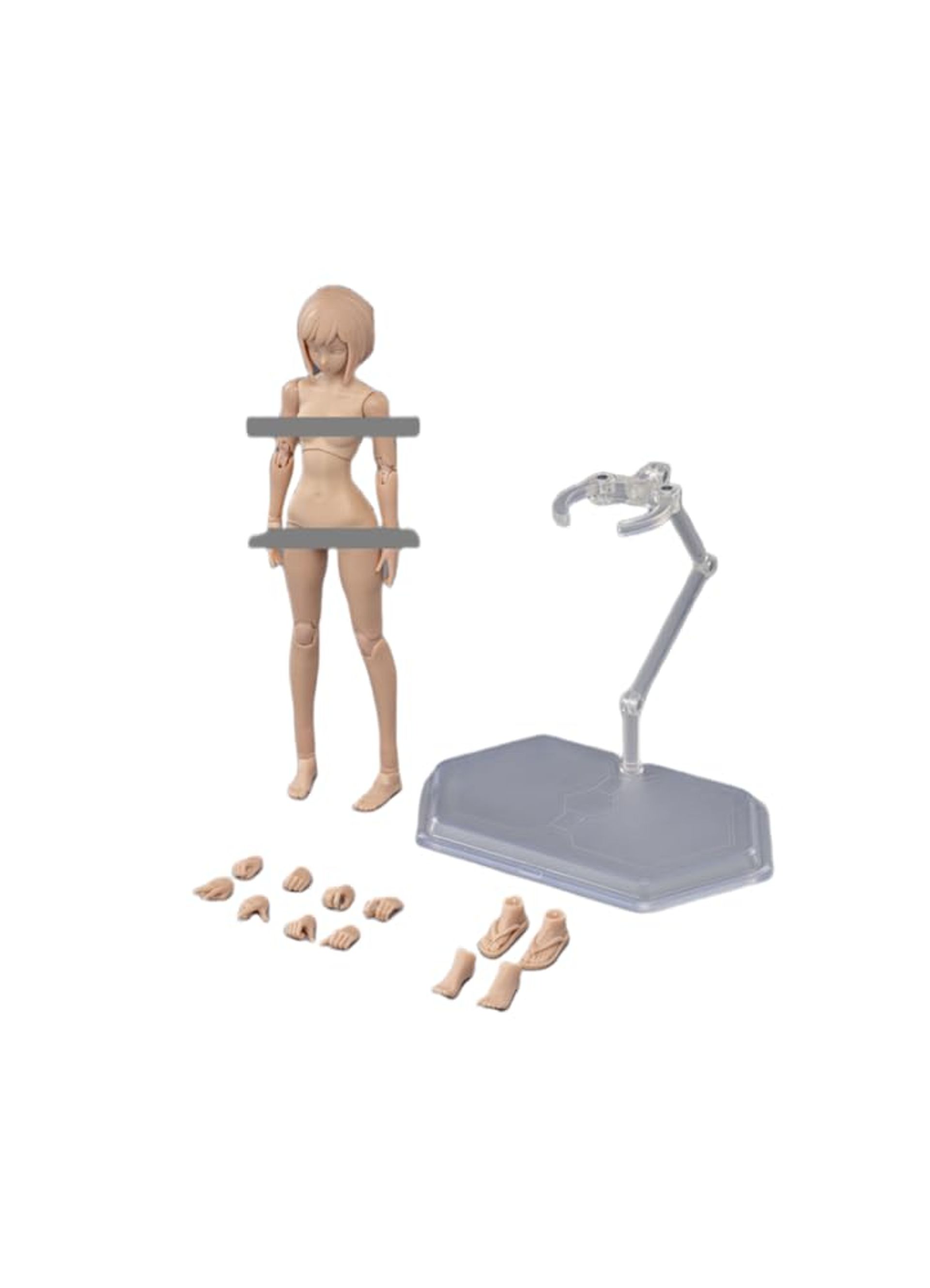 1:12 Scale Female Half-Seamless Action Figure Body Tall & Plump Small Bust - Wheat T86-ST01A