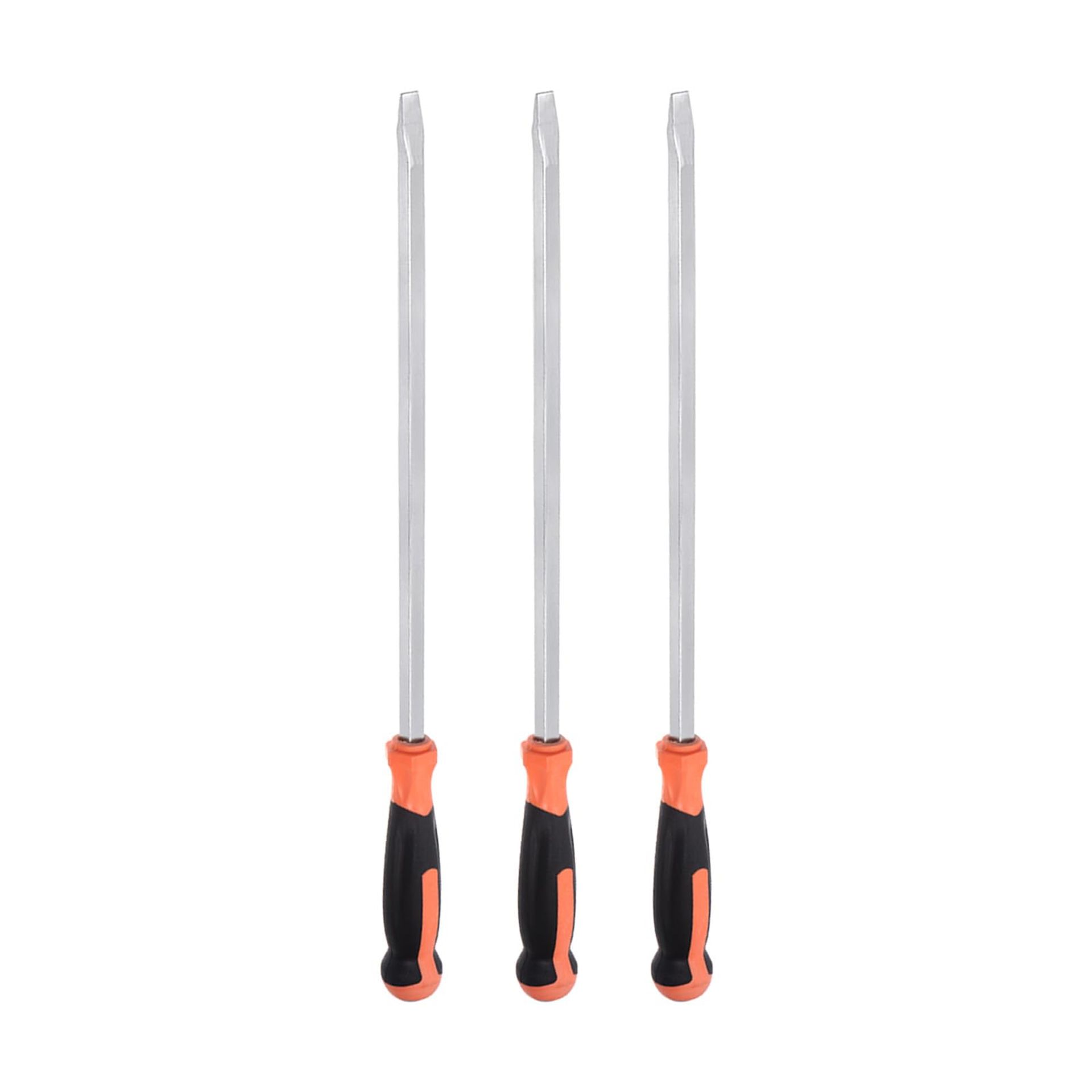 Slotted Screwdriver Set Impact Demolition Flat Head with 20" Straight Handle, Heavy-Duty Carbon Steel Construction - Silver 12.5mm x 20"
