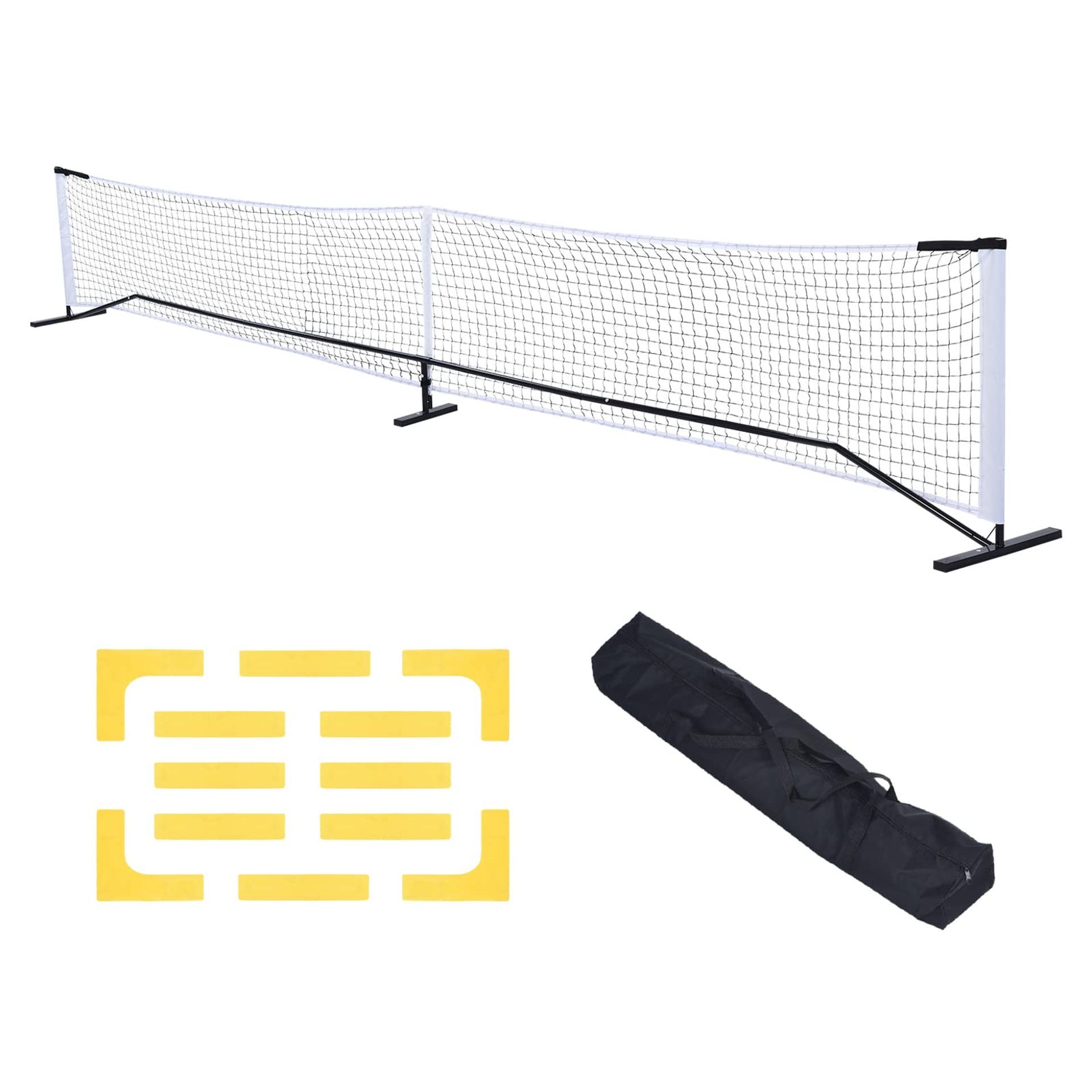 Portable Pickleball Net System 22ft Regulation Size with Markers & Carry Bag for Indoor & Outdoor Games