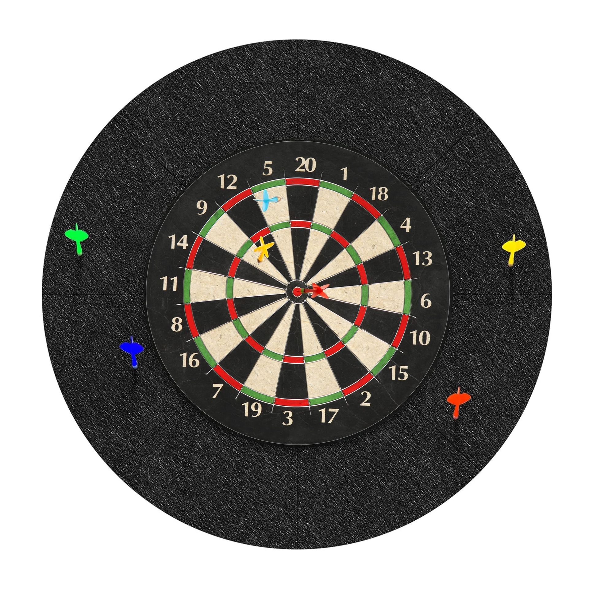 Dart Board Wall Protector Round Felt Self-Adhesive Spliced Backboard Surround - Black One Size - Student Essentials