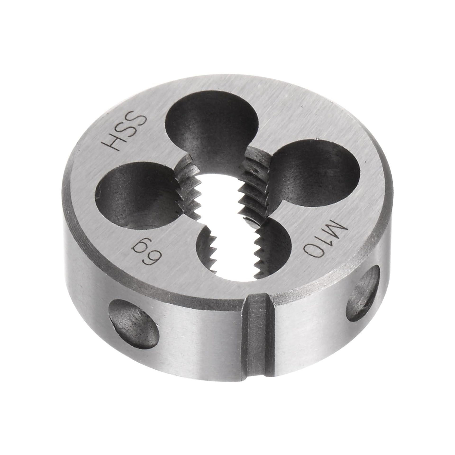 sourcing map Round Threading Dies, Metric M10 x 1.5 Thread (Right Hand), High Speed Steel (HSS) Screw Cutting Die Repair Tool