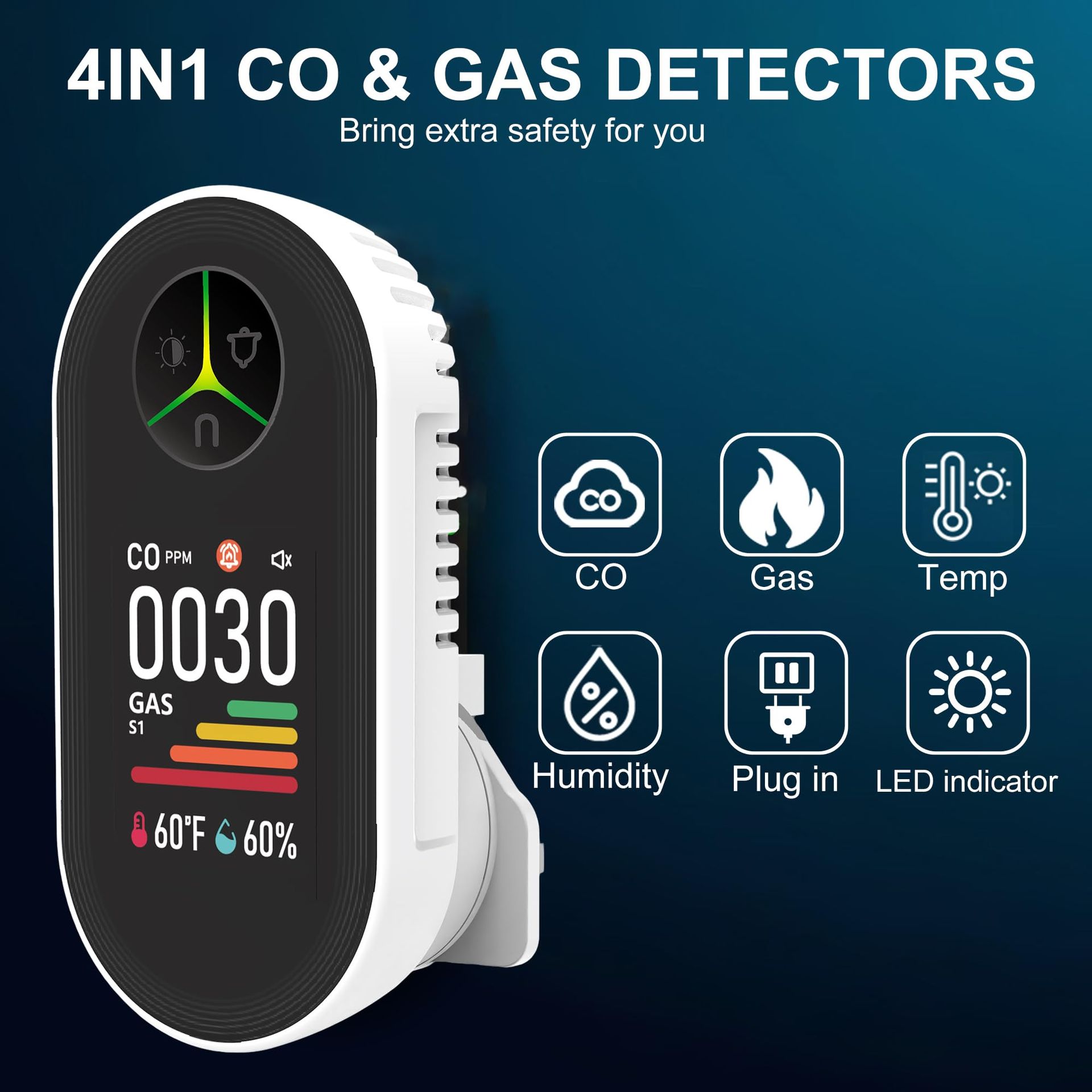 SWANEW Kohlenmonoxid Melder CO Melder 10x Gasmelder mit Prüftaste, Warnmelder mit 85dB Lautem Alarm SWANEW Kohlenmonoxid Melder CO Melder 10x Gasmelder mit Prüftaste, Warnmelder mit 85dB Lautem Alarm