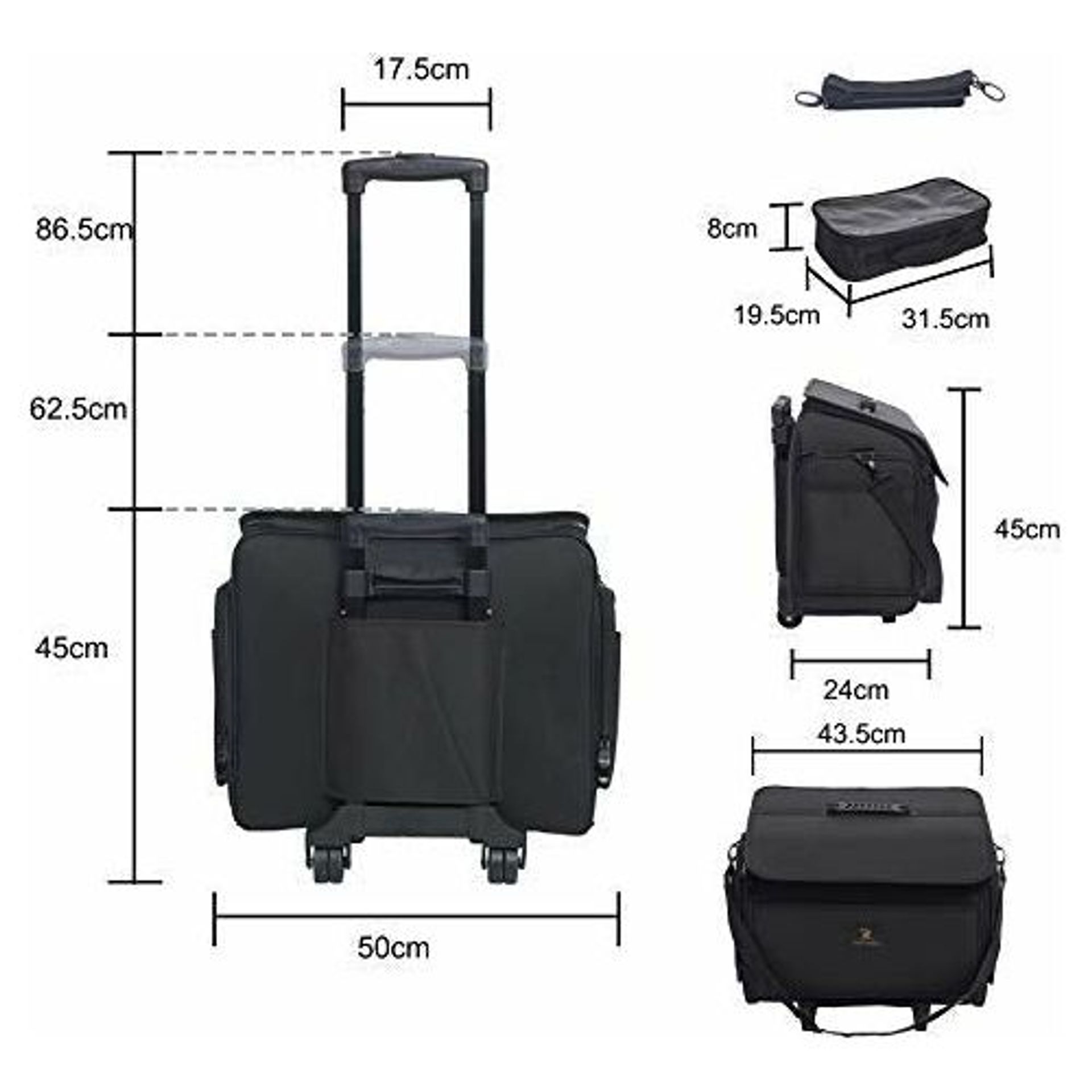 LUVODI Trolley Makeup Case Travel Cosmetic Luggage Suitcase