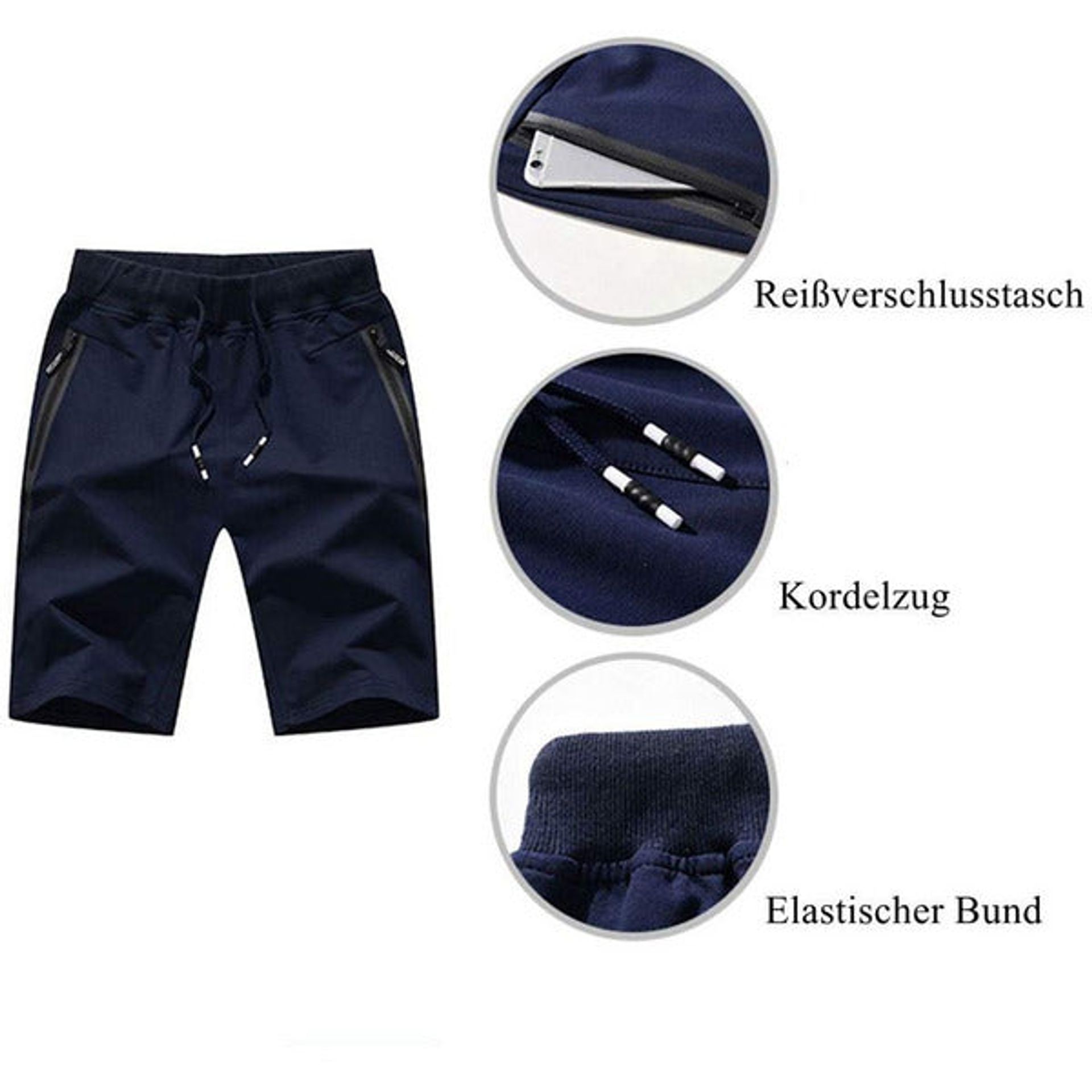 Muzboo Men's Quick-Dry Sports Shorts – Lightweight Gym Shorts With Zip Pockets, Elastic Waist, Big & Tall Sizes - View #8