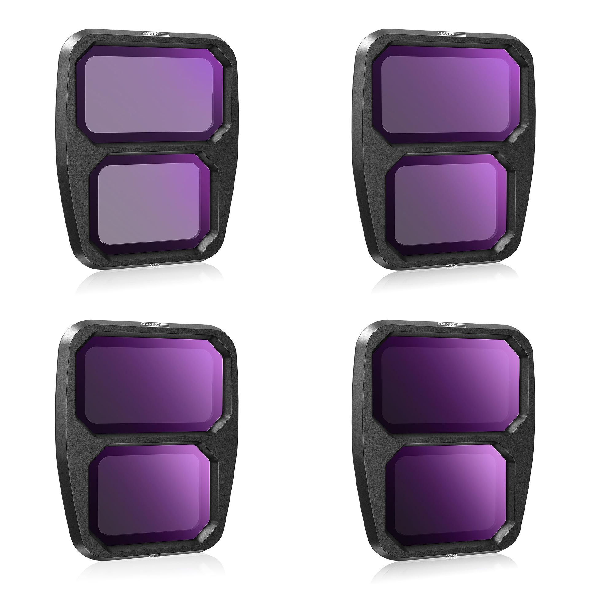 ND Filter Set for DJI Air 3 Drone Camera 4-Pack ND8 ND16 ND32 ND64 Aluminium Version - Silver Filter Set