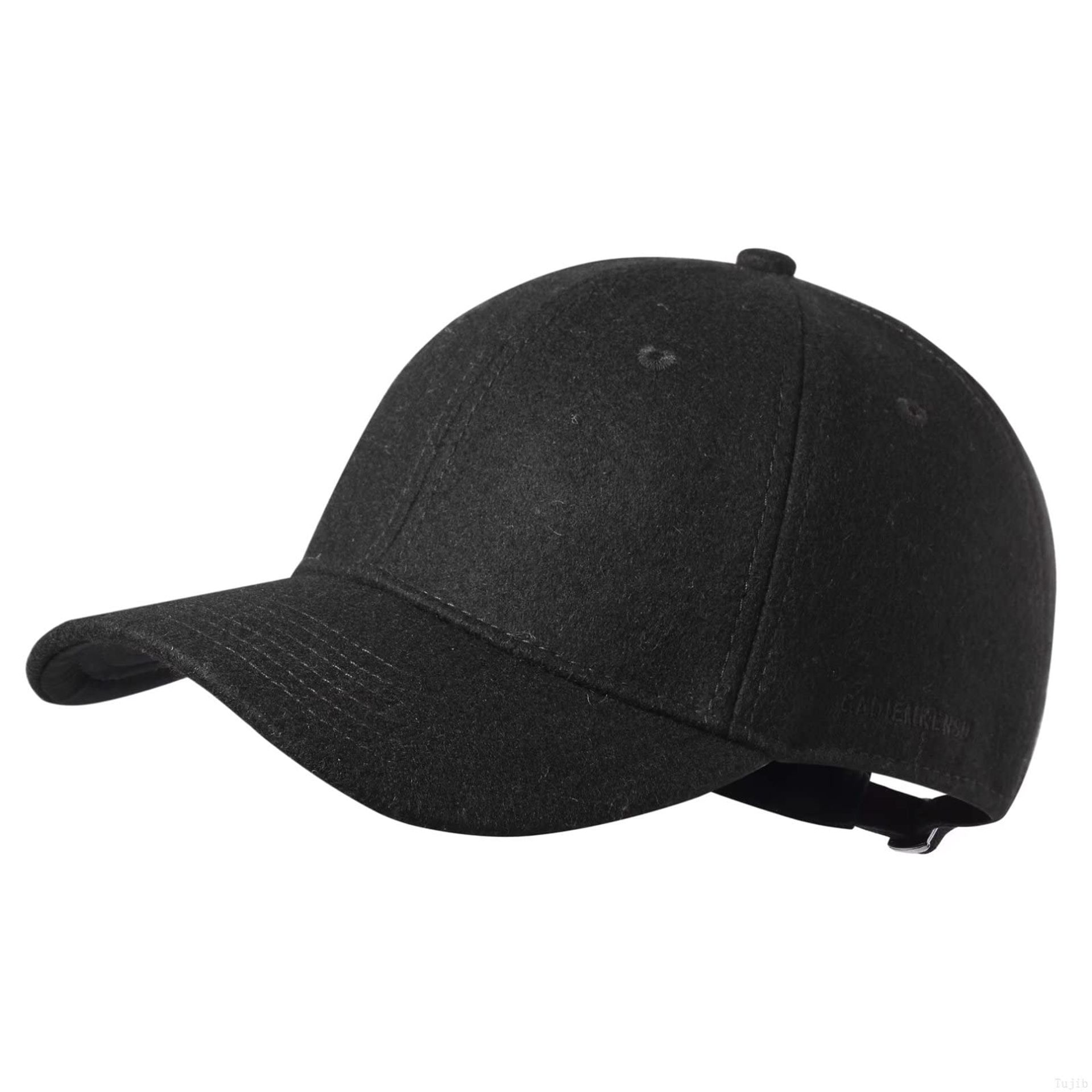 GADIEMKENSD Winter Wool Baseball Cap, Black L - Warm & Stylish Trucker Hat for Men & Women