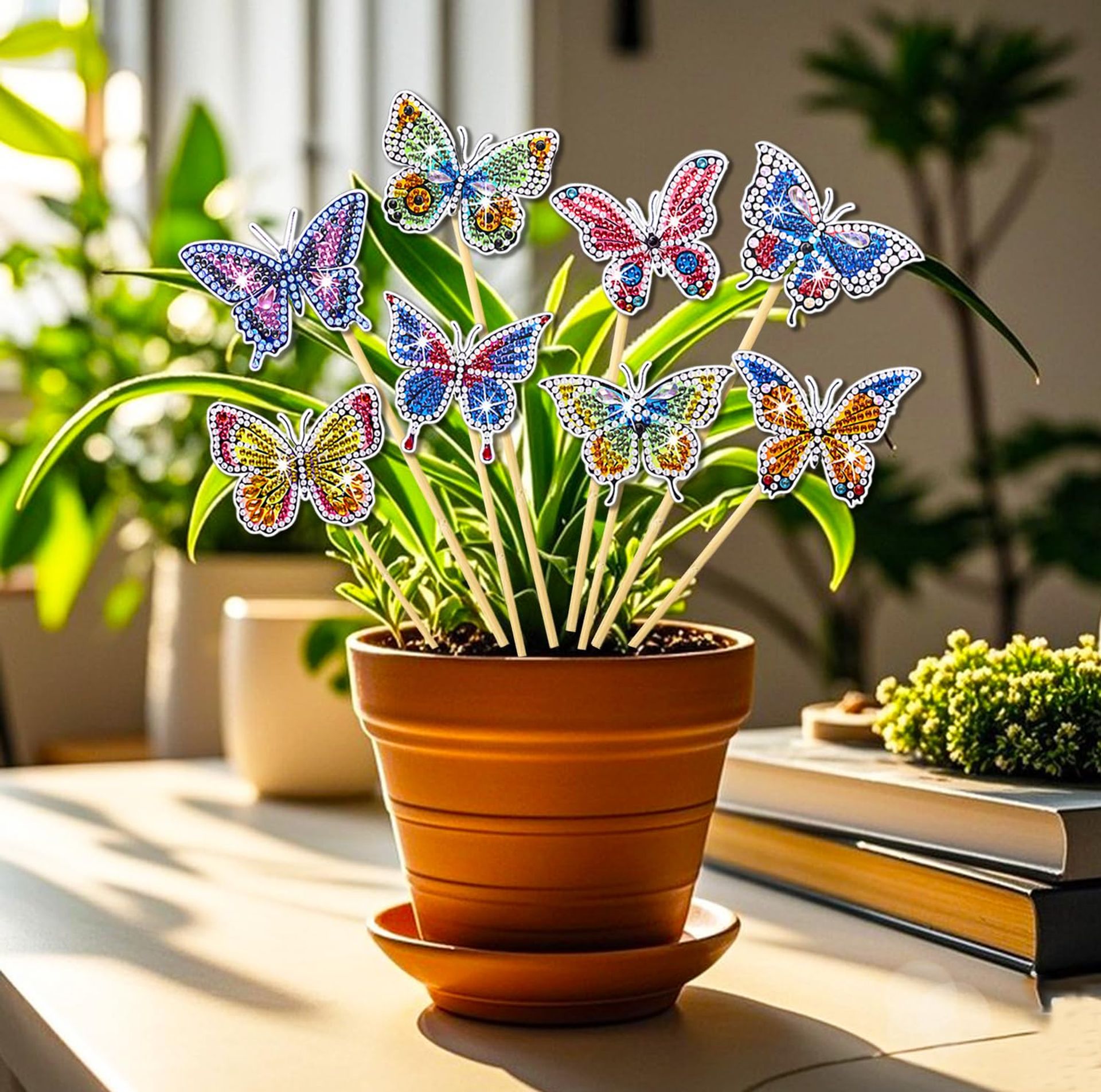 Diamond Art Butterfly Craft Kit DIY Arts & Crafts Garden Stakes Gift Set for Kids & Adults - Animal One Size