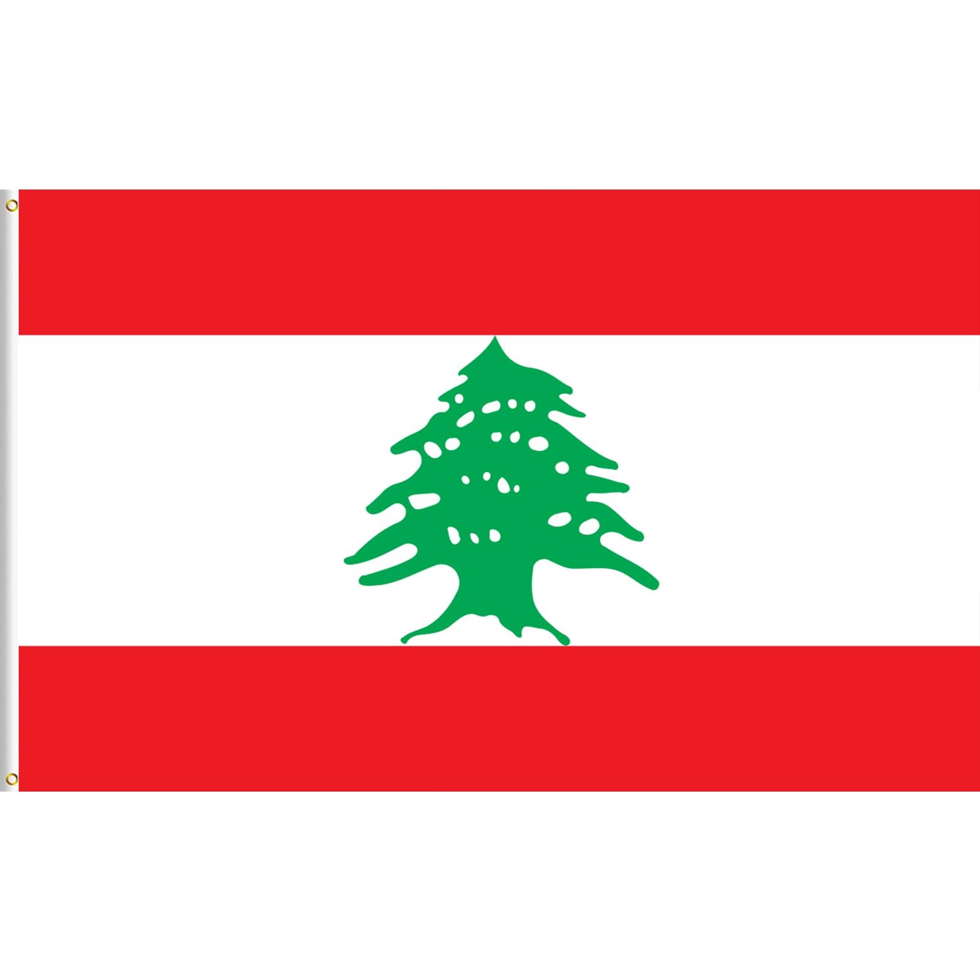 Lebanese National Flag Outdoor Banner Durable Polyester Fade Resistant with Brass Grommets - 180x300 cm