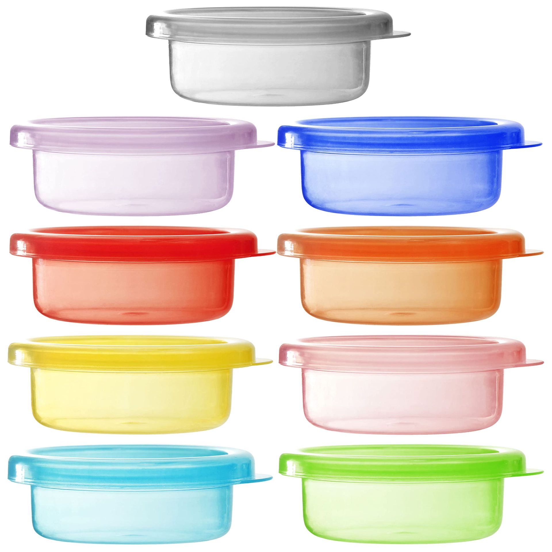 Youngever 9 Pack Snack Containers, Meal Prep Containers, Sauce Containers, Small Food Storage Containers with Lids, Condiment Cups Containers with Lids, Dressing Container (30ML)