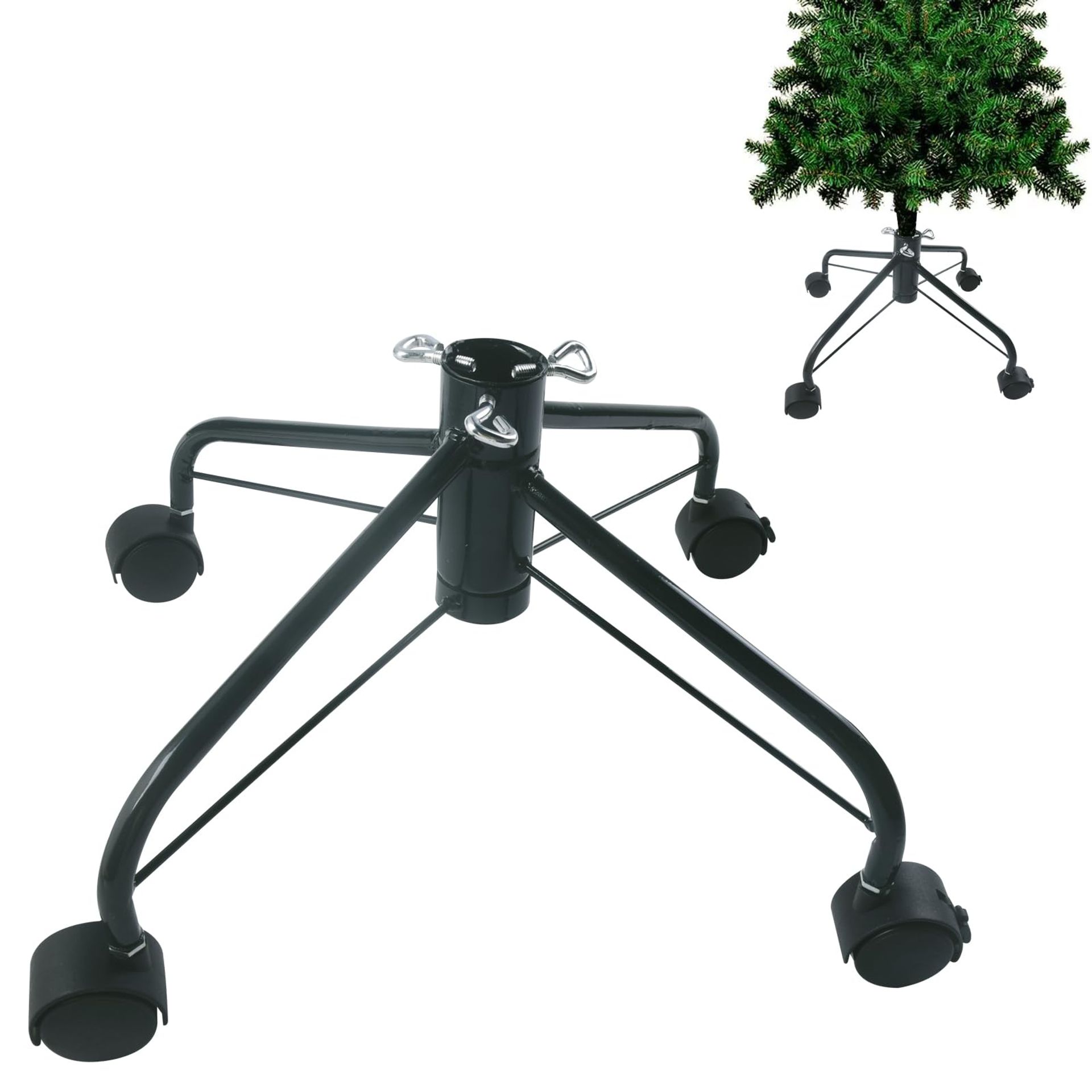 Vencer Folding Christmas Tree Stand with Rolling Wheels for 3-5 ft Artificial Trees