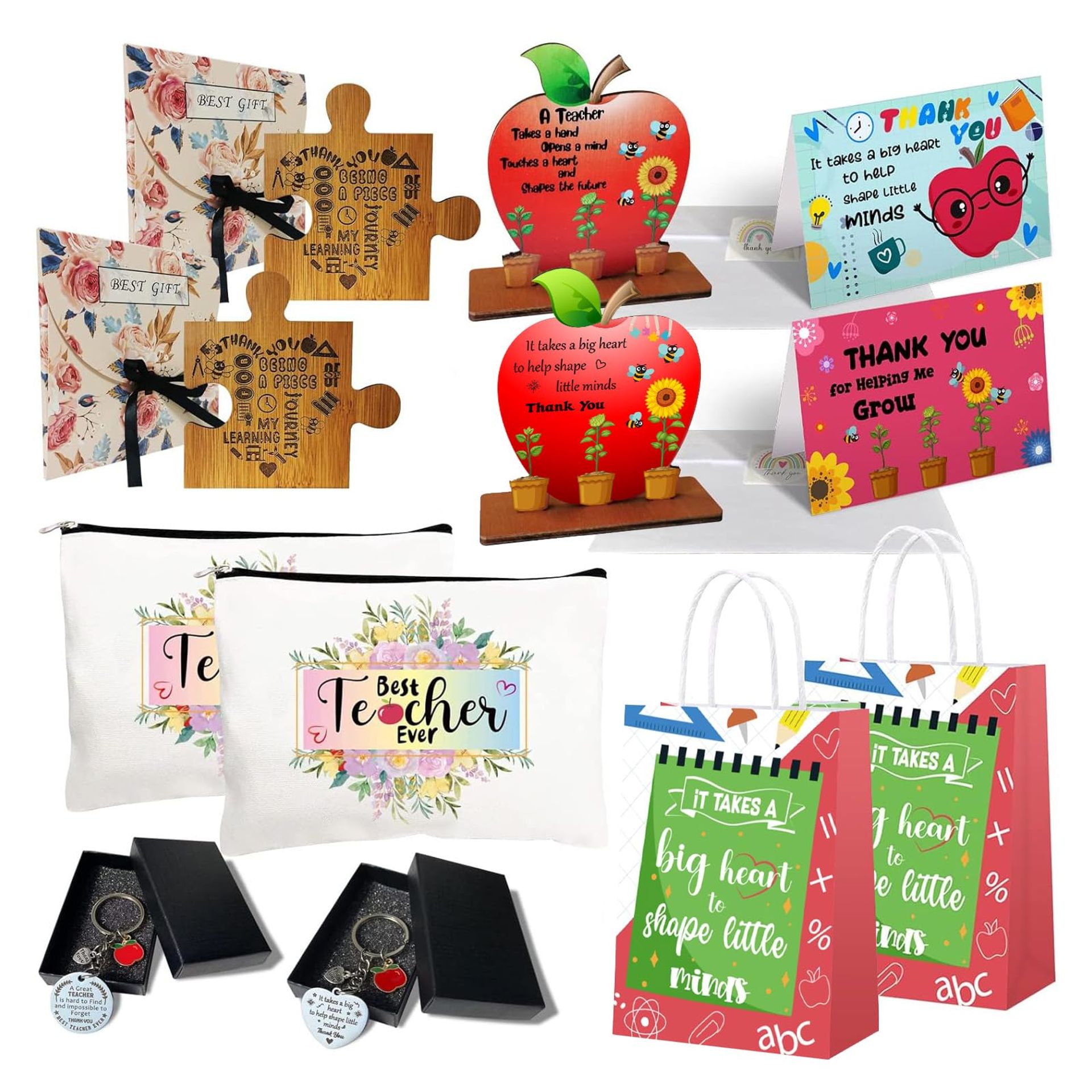 Unique Teacher Appreciation Gift Set - Perfect for Birthdays & Christmas, Includes Cosmetic Bags, Coasters & More