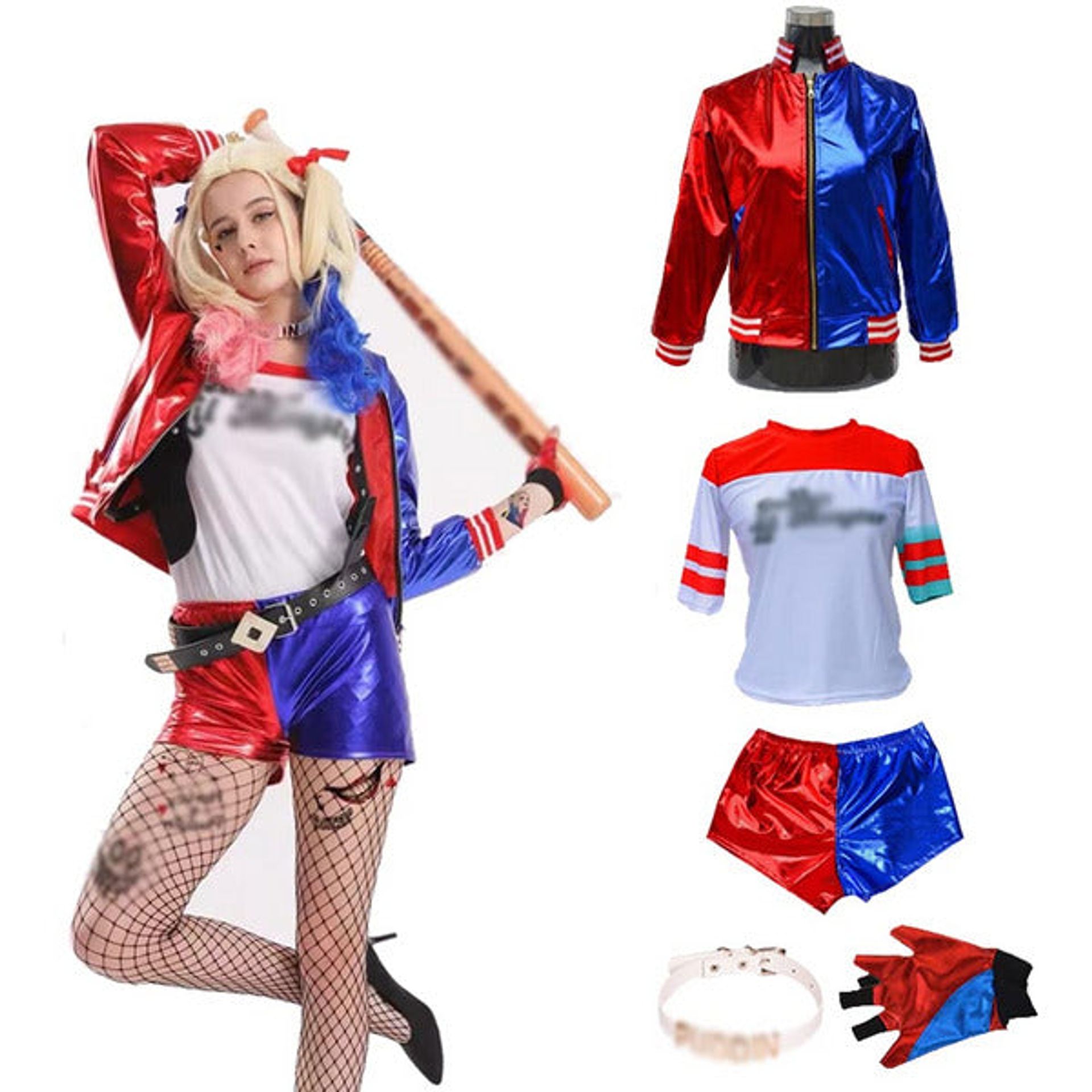 sachin and babi light blue dress Forfamy Quinn Ladies Fancy Dress Set 4PCS Adult Womens Girls Fancy Dress