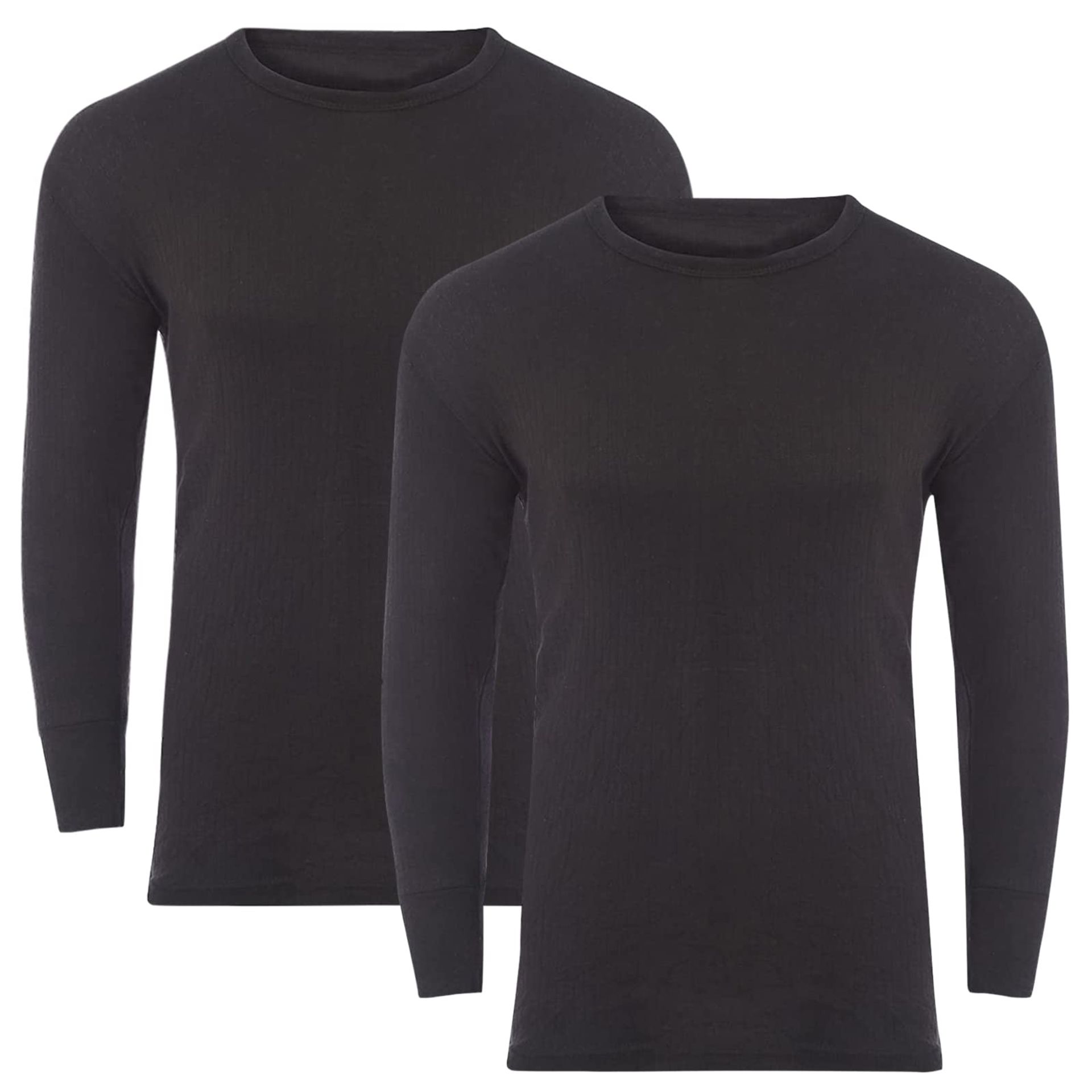 Thermal Long Sleeve Top - Quick Dry Baselayer for Adults - Pack of 2 Sizes S-XXL for Running & Workout