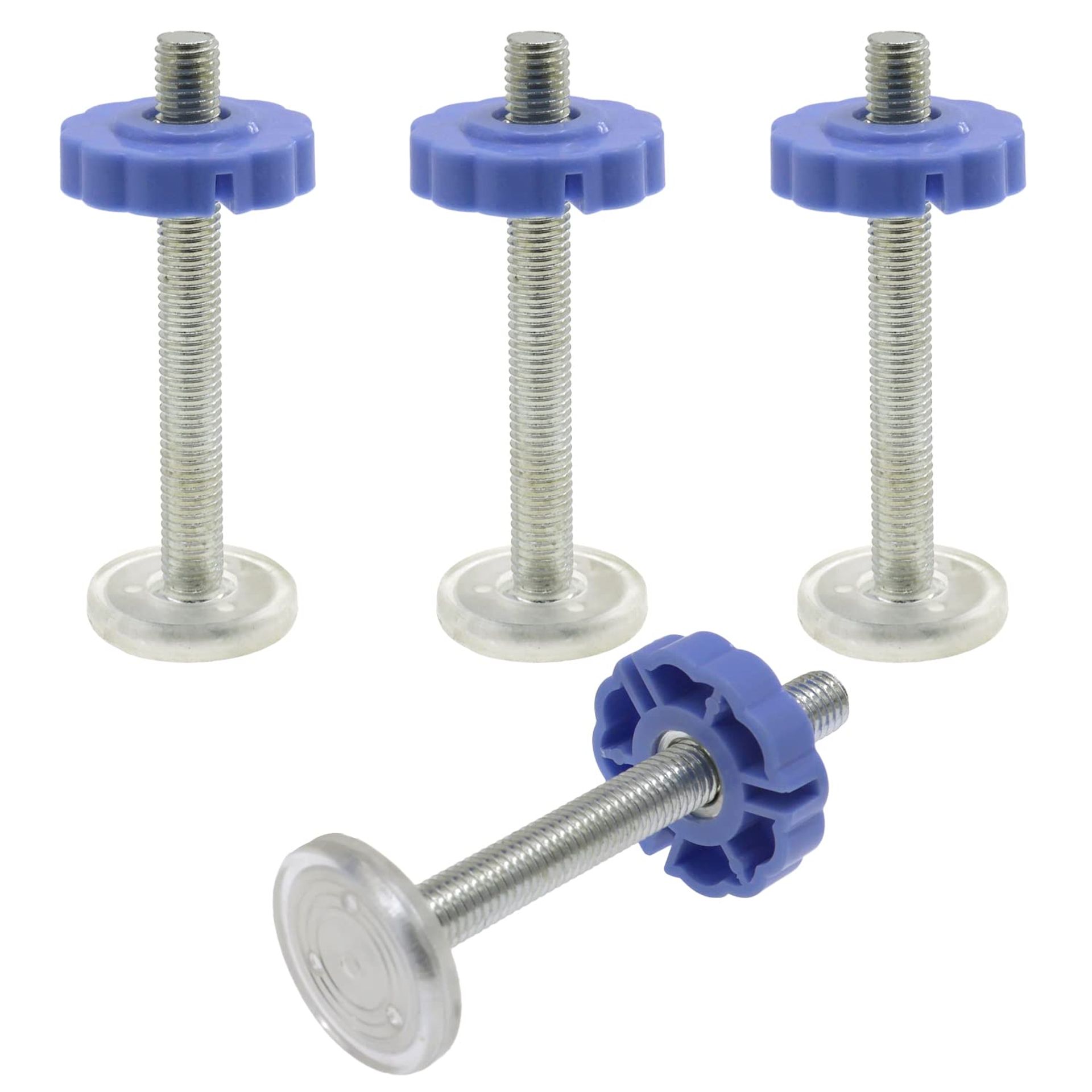 4 Pack Pressure Mounted Baby Safety Gates Spindle Rods M10 Screw Bolts Kit for Stairs & Pets - Blue