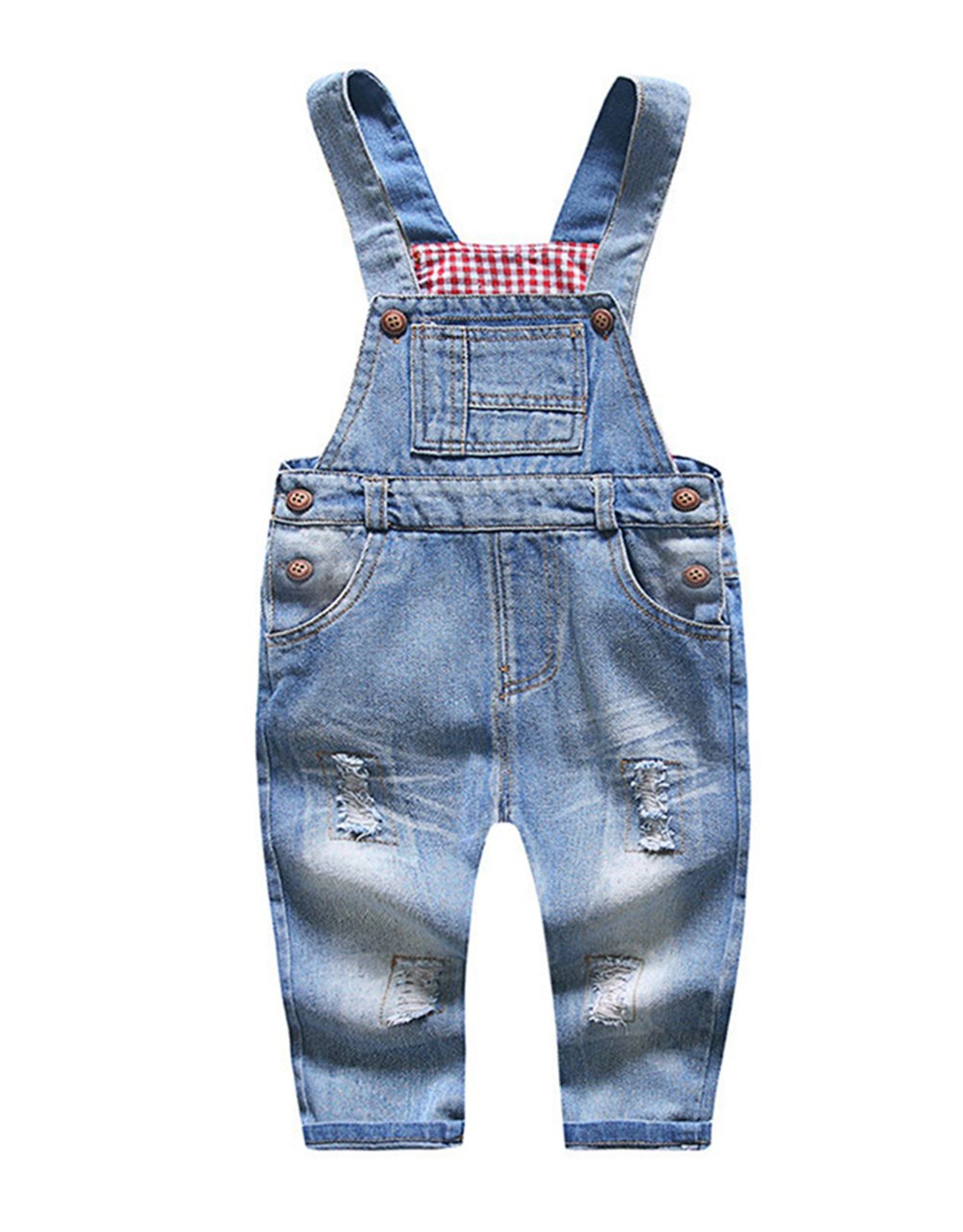 Baby & Toddler Denim Dungarees Adjustable Straps Classic Jean Overalls - Blue 18-24 Months