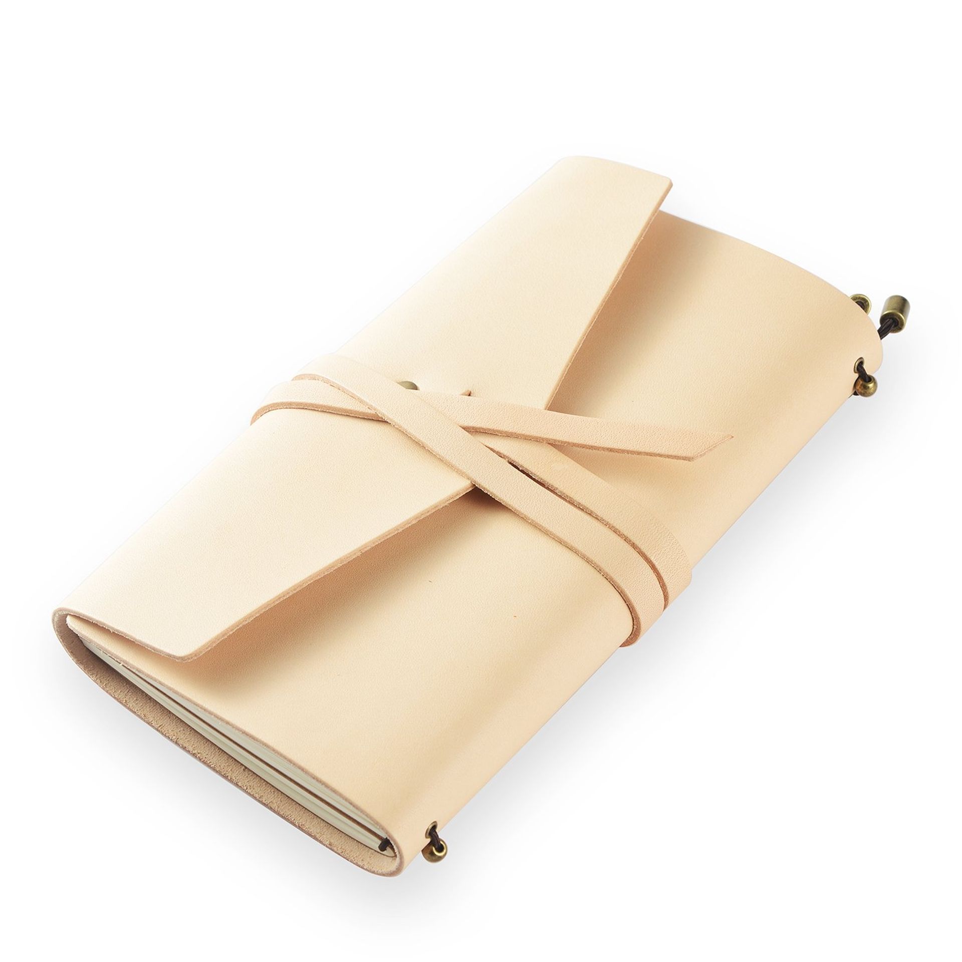ScrodCat Vintage Pink Leather Notebook 17cm x 11cm - Refillable & Handmade Journal
