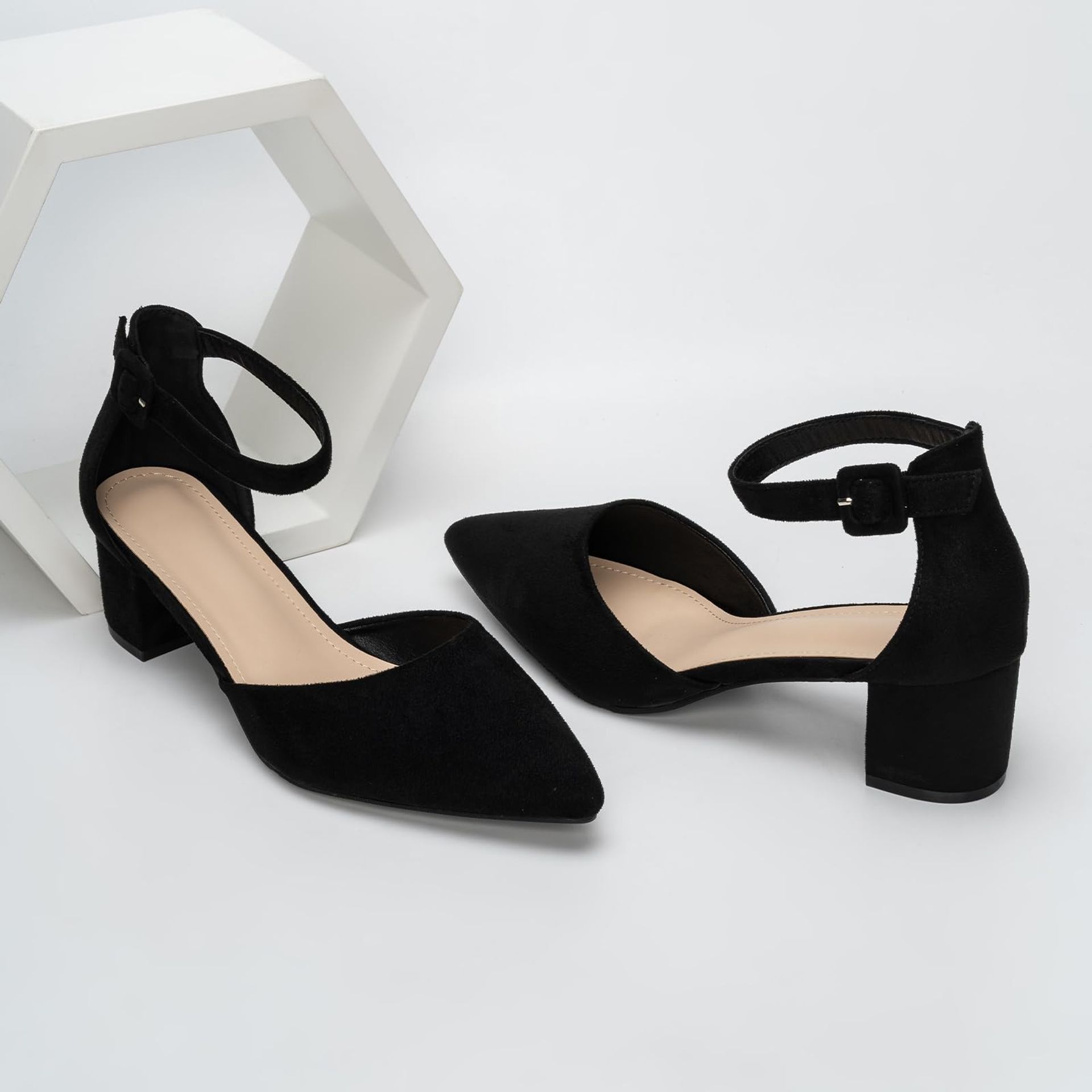 Women'S Court Shoes Dress Pumps Pointed Toe Kitten Low Heel For Office, W