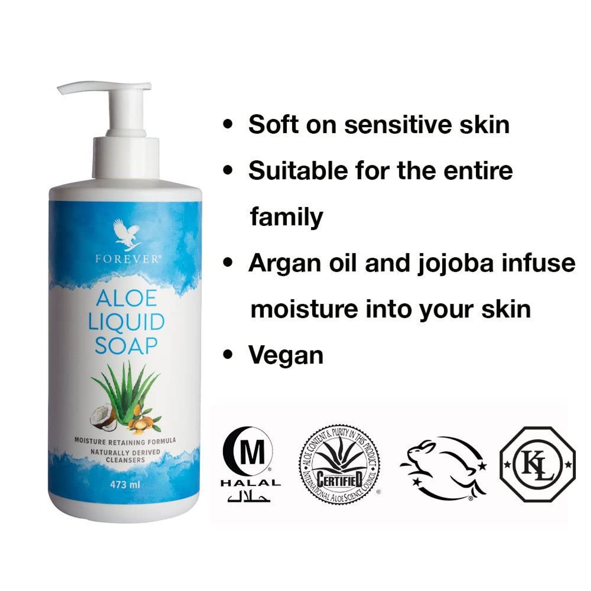 Forever Living Products Aloe Liquid Soap, 473ml, Cleanse And Moisturise,