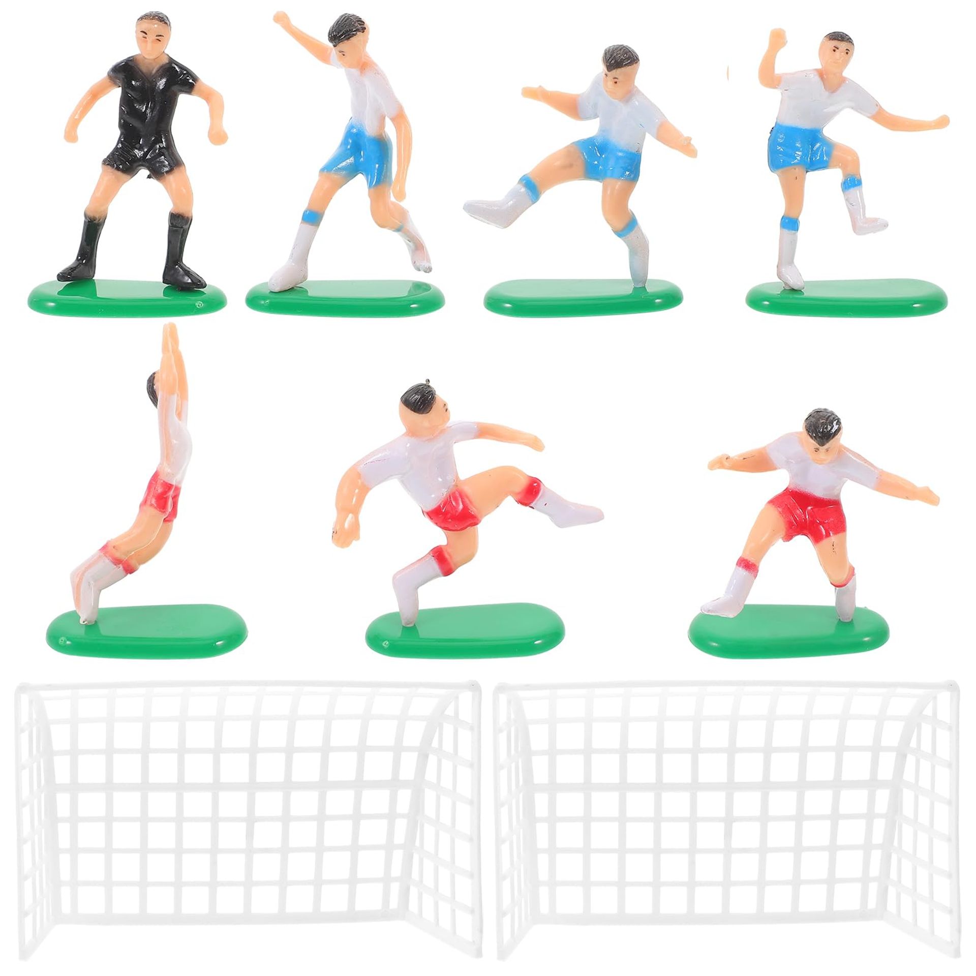 18pcs Football Themed Birthday Cake Toppers - Soccer Player Figurines for Party Decorations & Photo Props