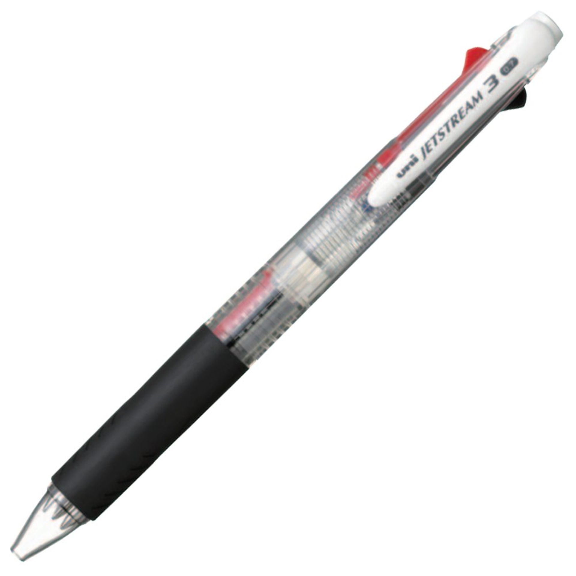 Jetstream 3-Colour Ballpoint Pen 0.7mm - Black, Red, Blue Inks - Transparent Barrel
