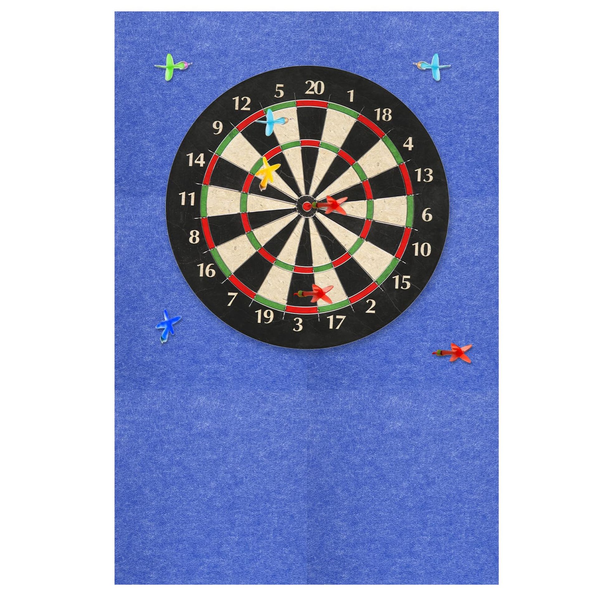 Dart Board Wall Protector Self-Adhesive Felt Surround Board 6 Piece Set - Blue One Size