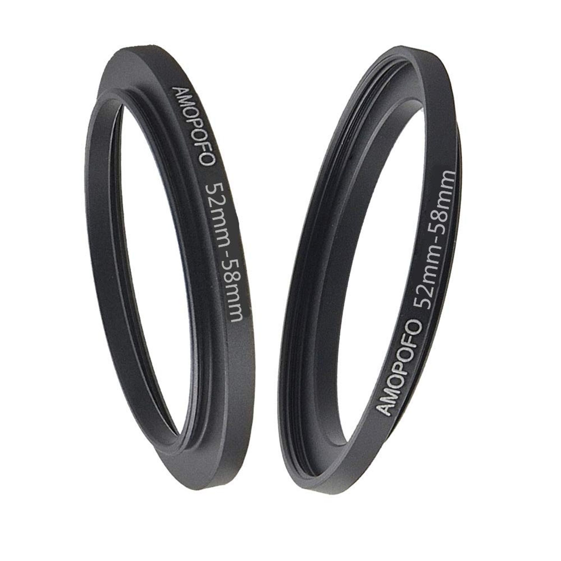 Camera Step Up Filter Adapter Ring 52mm Lens to 58mm Filter Metal Build - Black 52mm-58mm